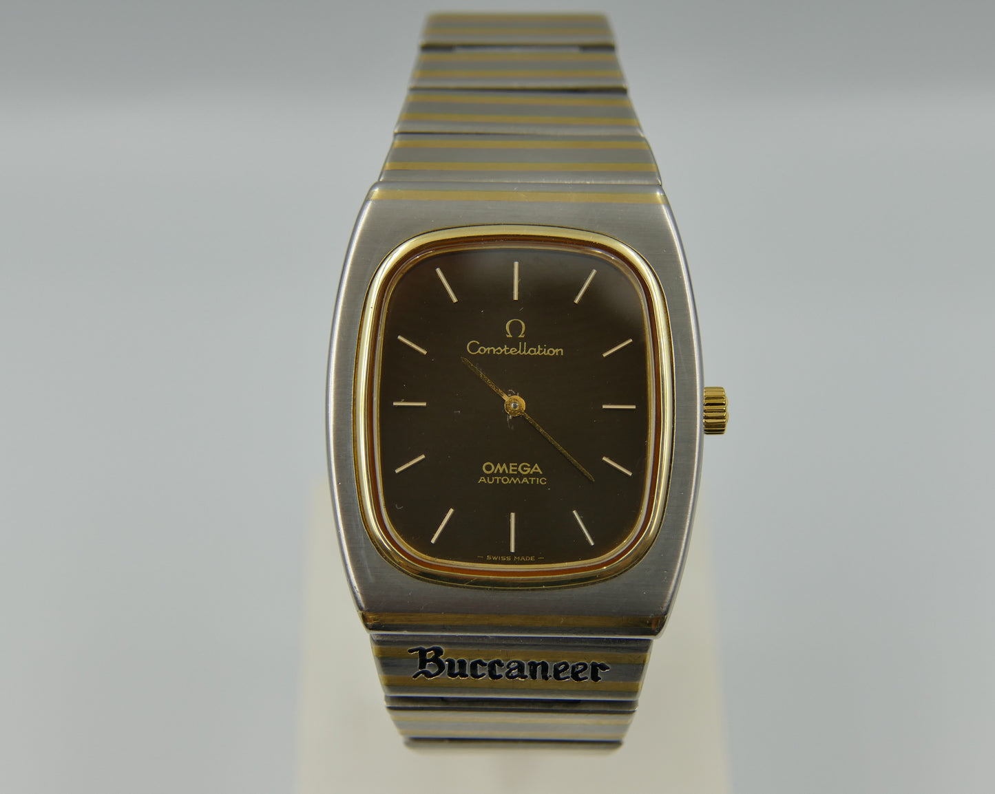 70s vintage watch mens Omega Constellation automatic cal 711 ref 155.0022 / 355.0815 chocolate Buccaneer
