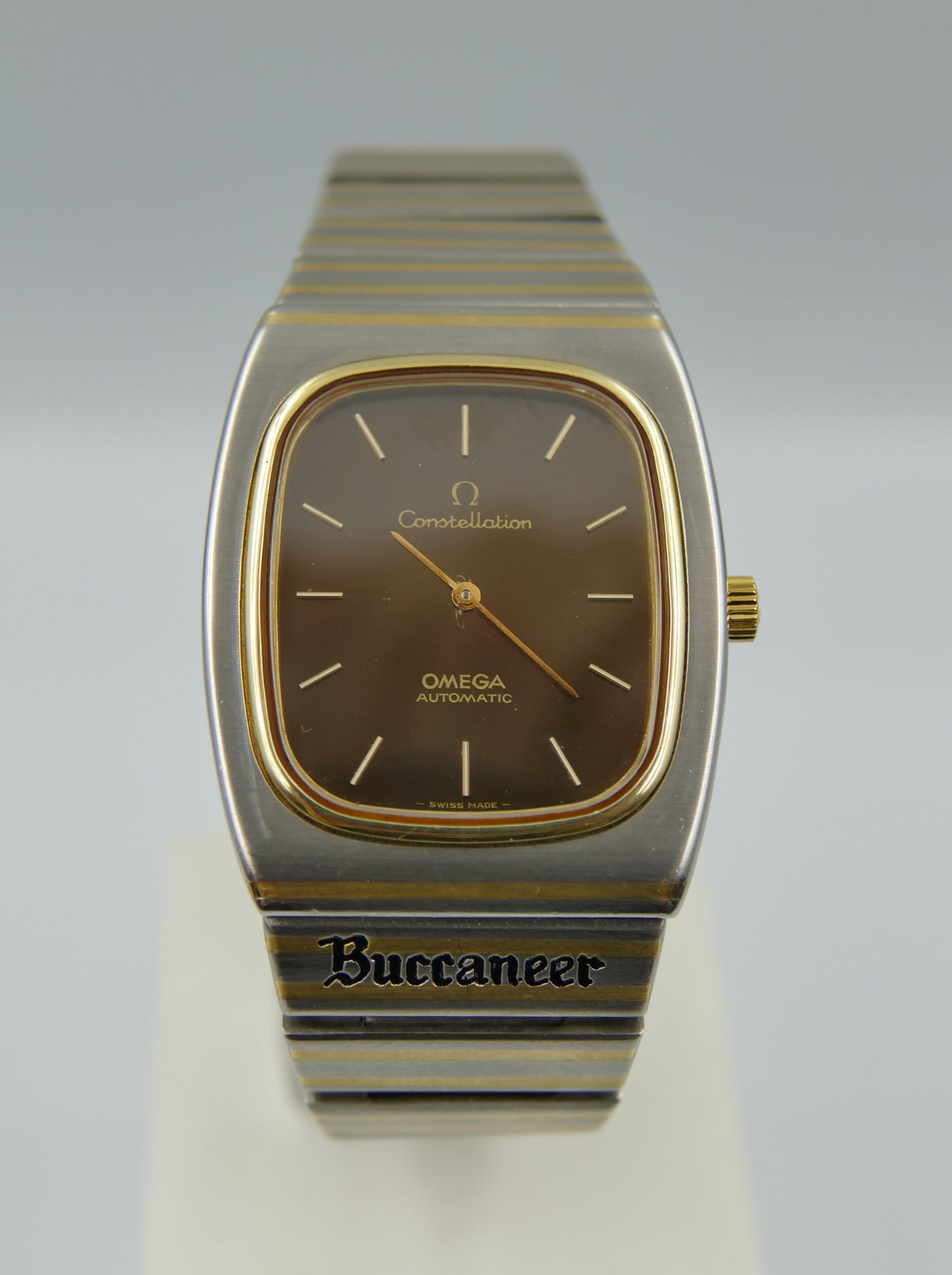 70s vintage watch mens Omega Constellation automatic cal 711 ref 155.0022 / 355.0815 chocolate Buccaneer