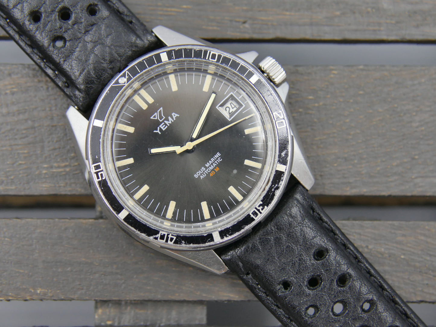 60s vintage watch mens Yema ref. 55 002 1 Sous marine diver plongee 40M automatic FE 4611A