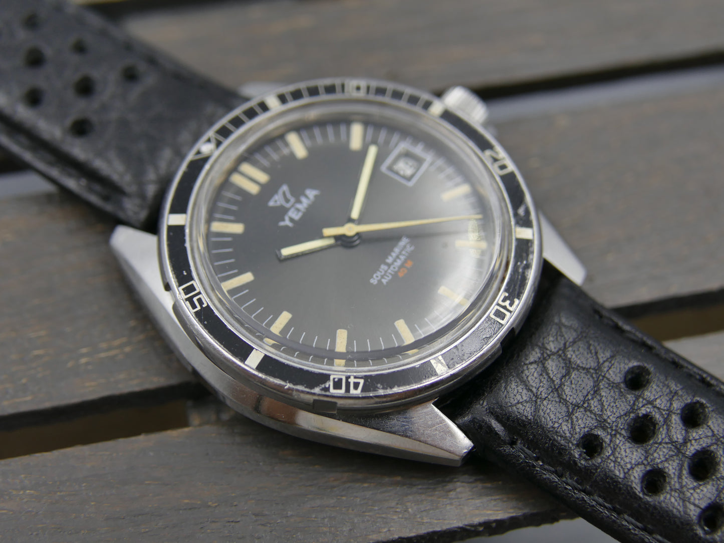 60s vintage watch mens Yema ref. 55 002 1 Sous marine diver plongee 40M automatic FE 4611A