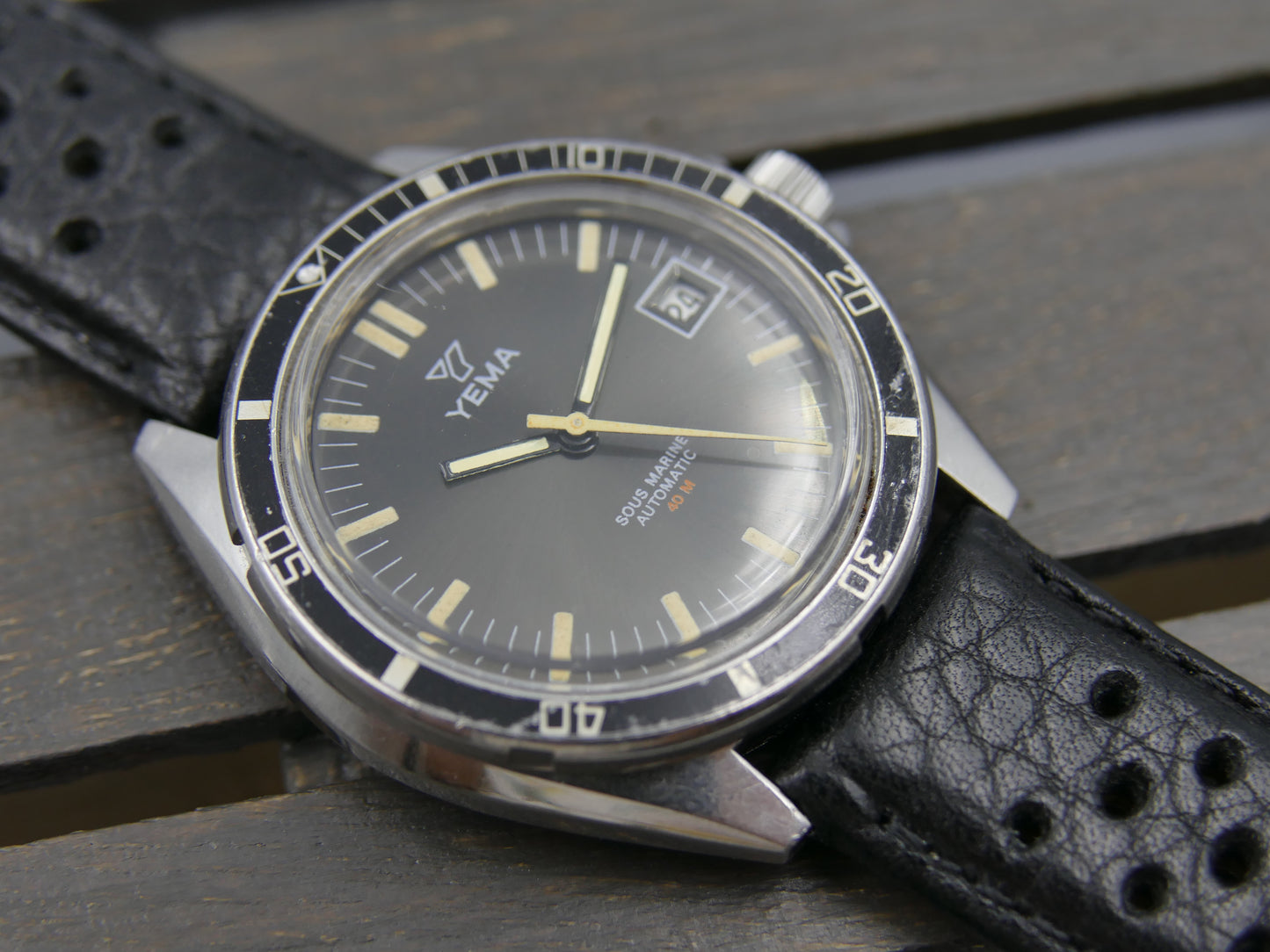60s vintage watch mens Yema ref. 55 002 1 Sous marine diver plongee 40M automatic FE 4611A