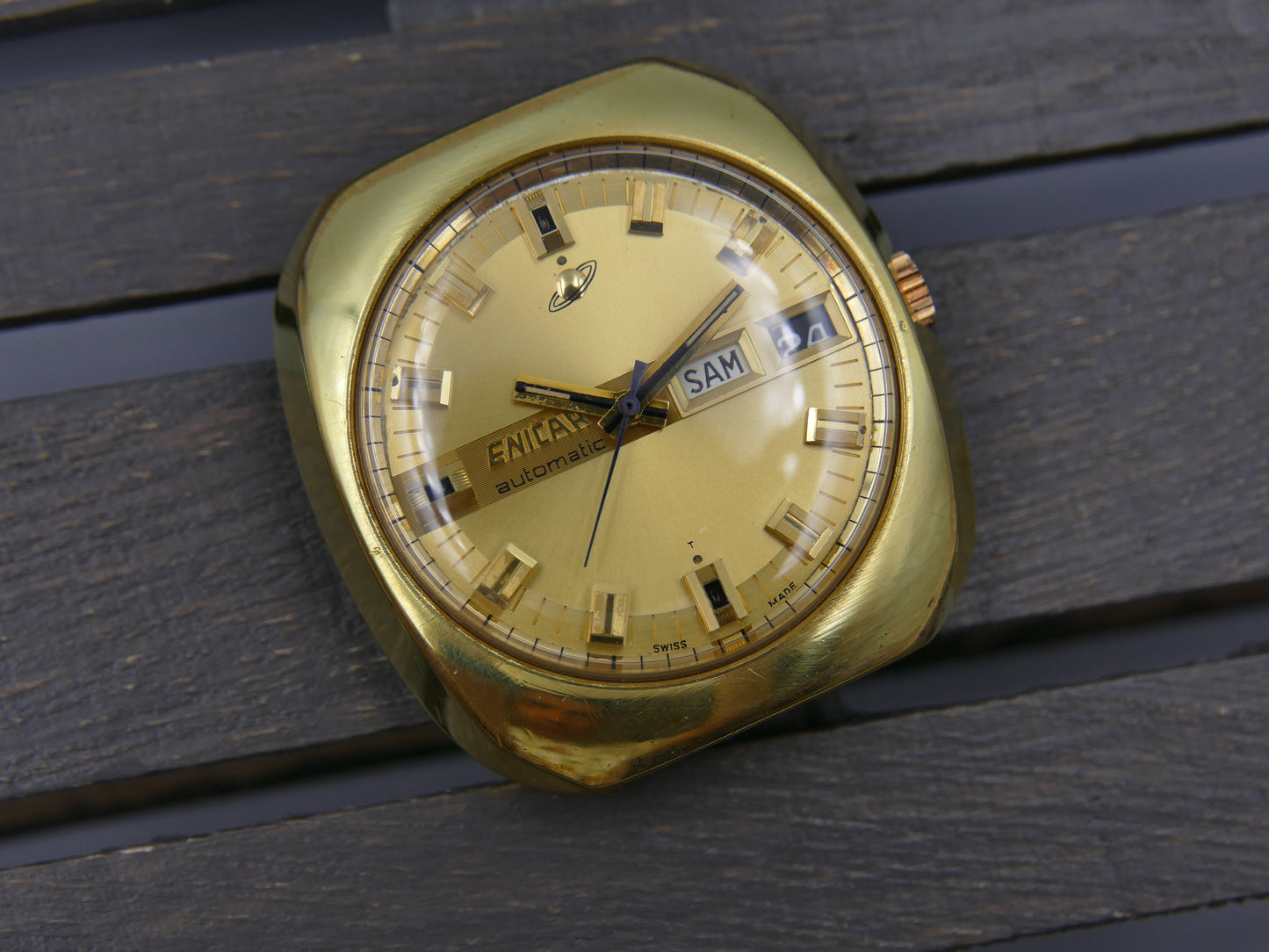 70s vintage watch mens Enicar automatic AR 167 ref 147-01-13 jumbo serviced