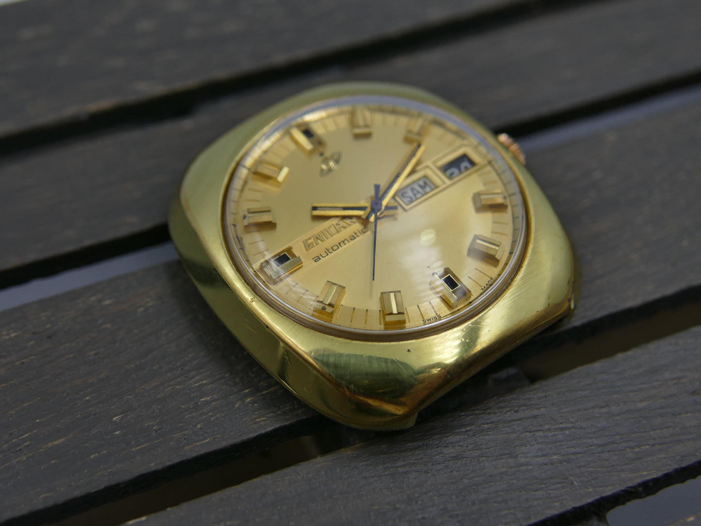 70s vintage watch mens Enicar automatic AR 167 ref 147-01-13 jumbo serviced
