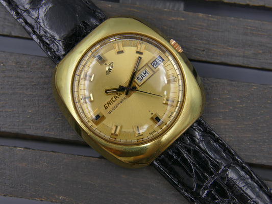 70s vintage watch mens Enicar automatic AR 167 ref 147-01-13 jumbo serviced