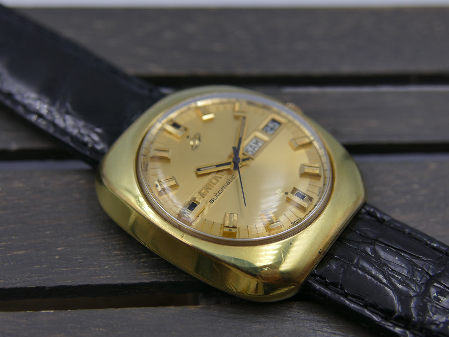 70s vintage watch mens Enicar automatic AR 167 ref 147-01-13 jumbo serviced