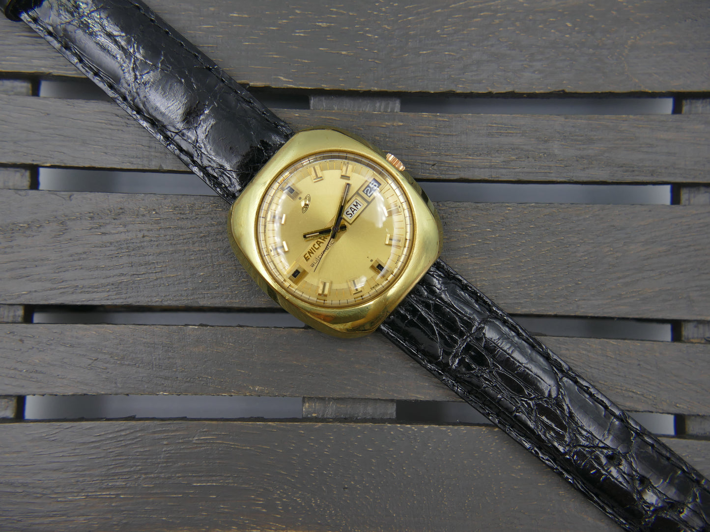 70s vintage watch mens Enicar automatic AR 167 ref 147-01-13 jumbo serviced