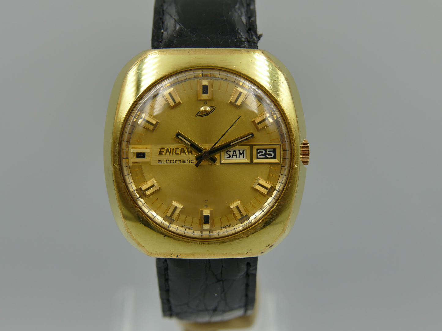 70s vintage watch mens Enicar automatic AR 167 ref 147-01-13 jumbo serviced
