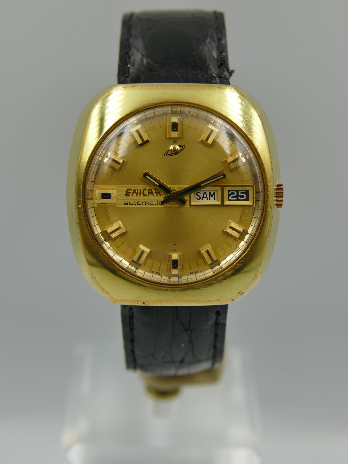 70s vintage watch mens Enicar automatic AR 167 ref 147-01-13 jumbo serviced