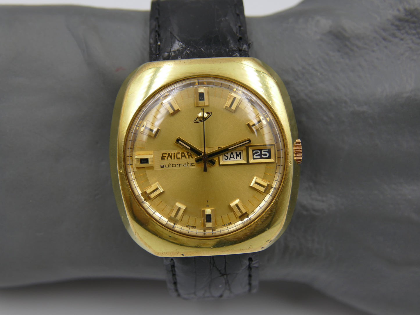 70s vintage watch mens Enicar automatic AR 167 ref 147-01-13 jumbo serviced