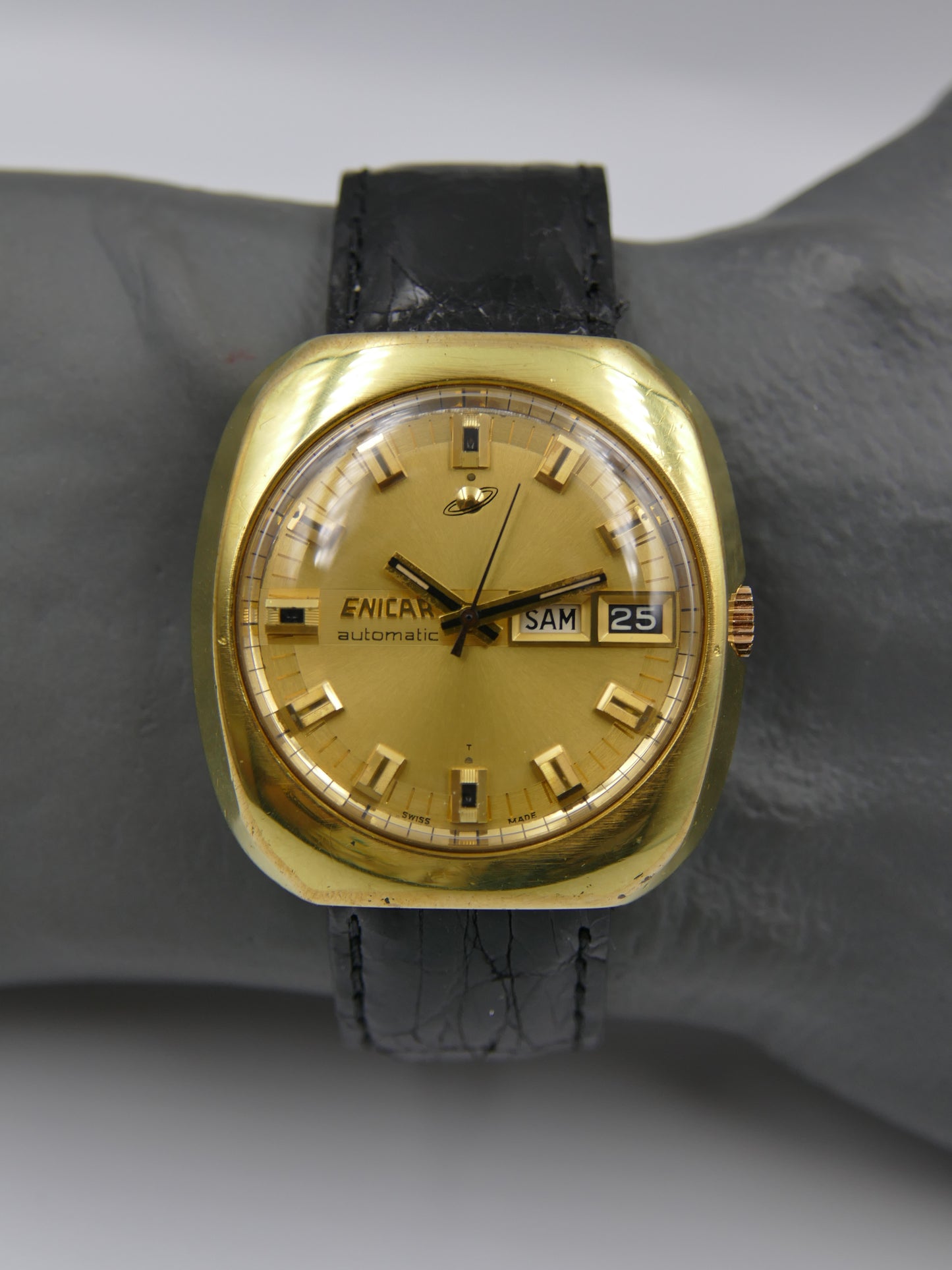 70s vintage watch mens Enicar automatic AR 167 ref 147-01-13 jumbo serviced
