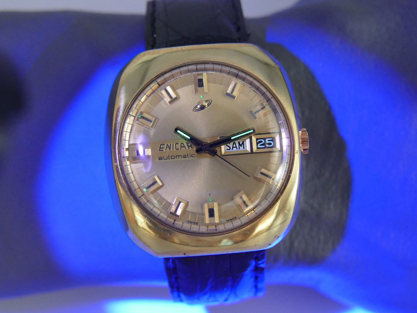 70s vintage watch mens Enicar automatic AR 167 ref 147-01-13 jumbo serviced