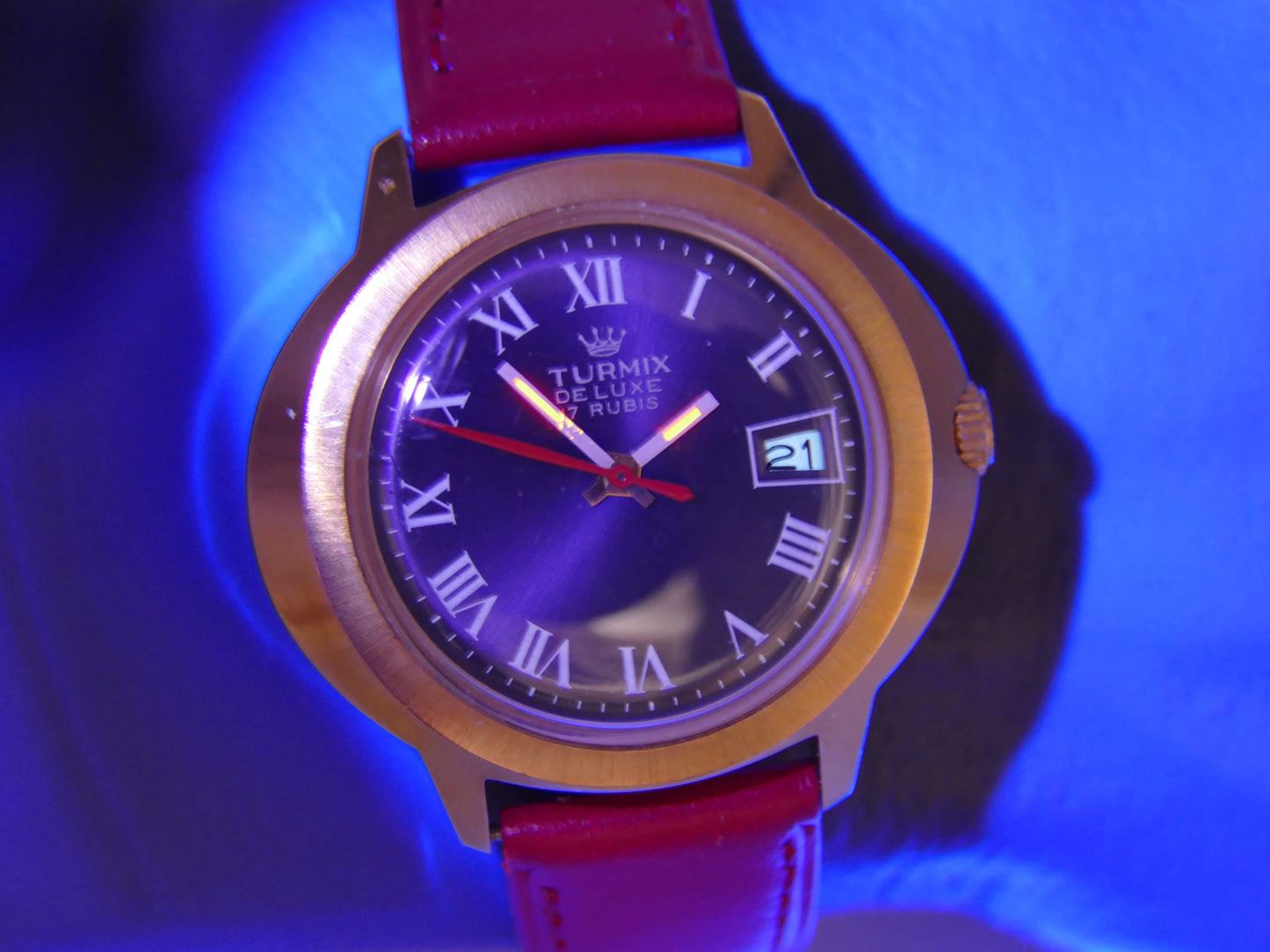 Vintage watch mens Turmix De Luxe manual wind Lorsa P75 Blue Dial