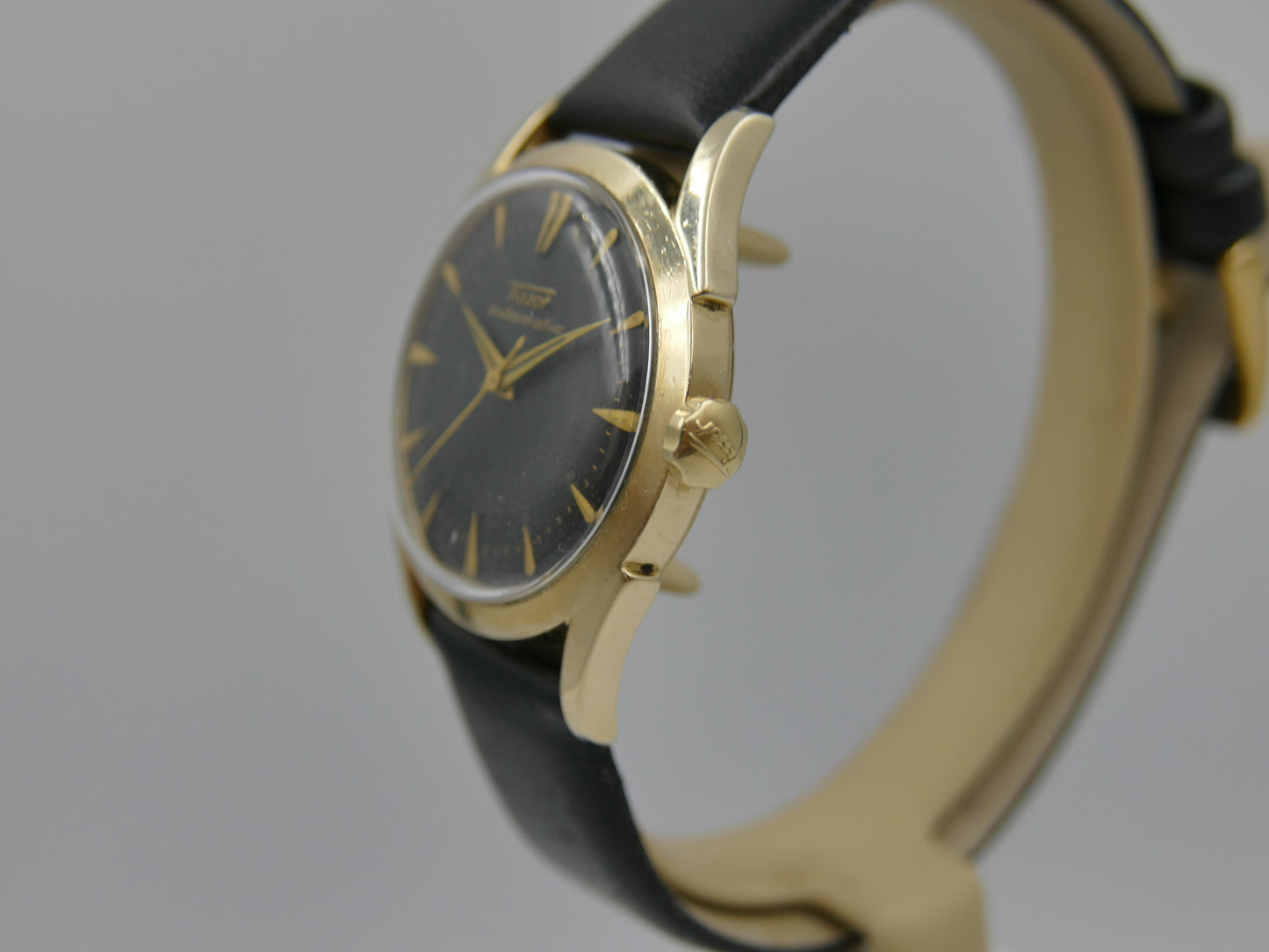 50s vintage watch mens TISSOT bumper automatic cal. 28,5-21T Black Honeycomb