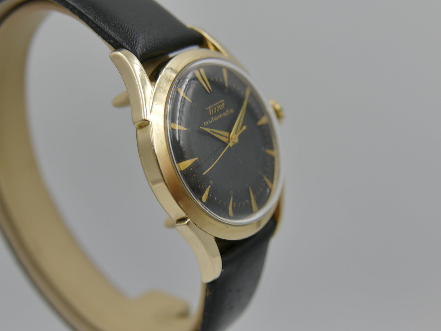 50s vintage watch mens TISSOT bumper automatic cal. 28,5-21T Black Honeycomb