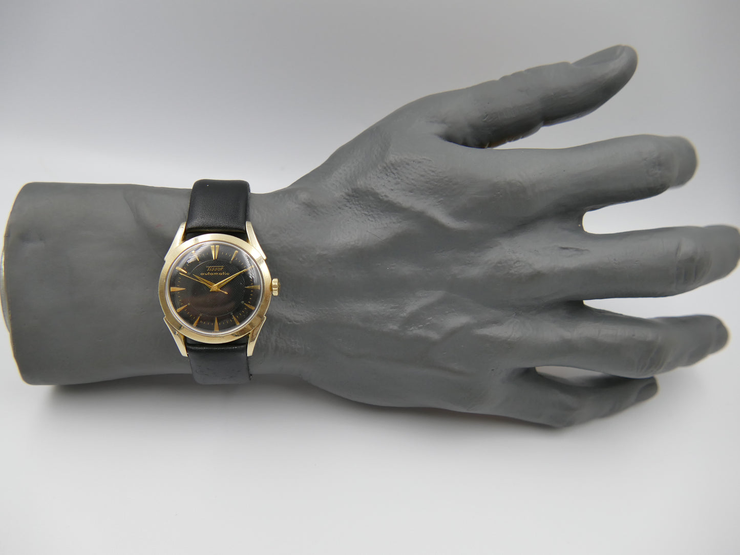 50s vintage watch mens TISSOT bumper automatic cal. 28,5-21T Black Honeycomb