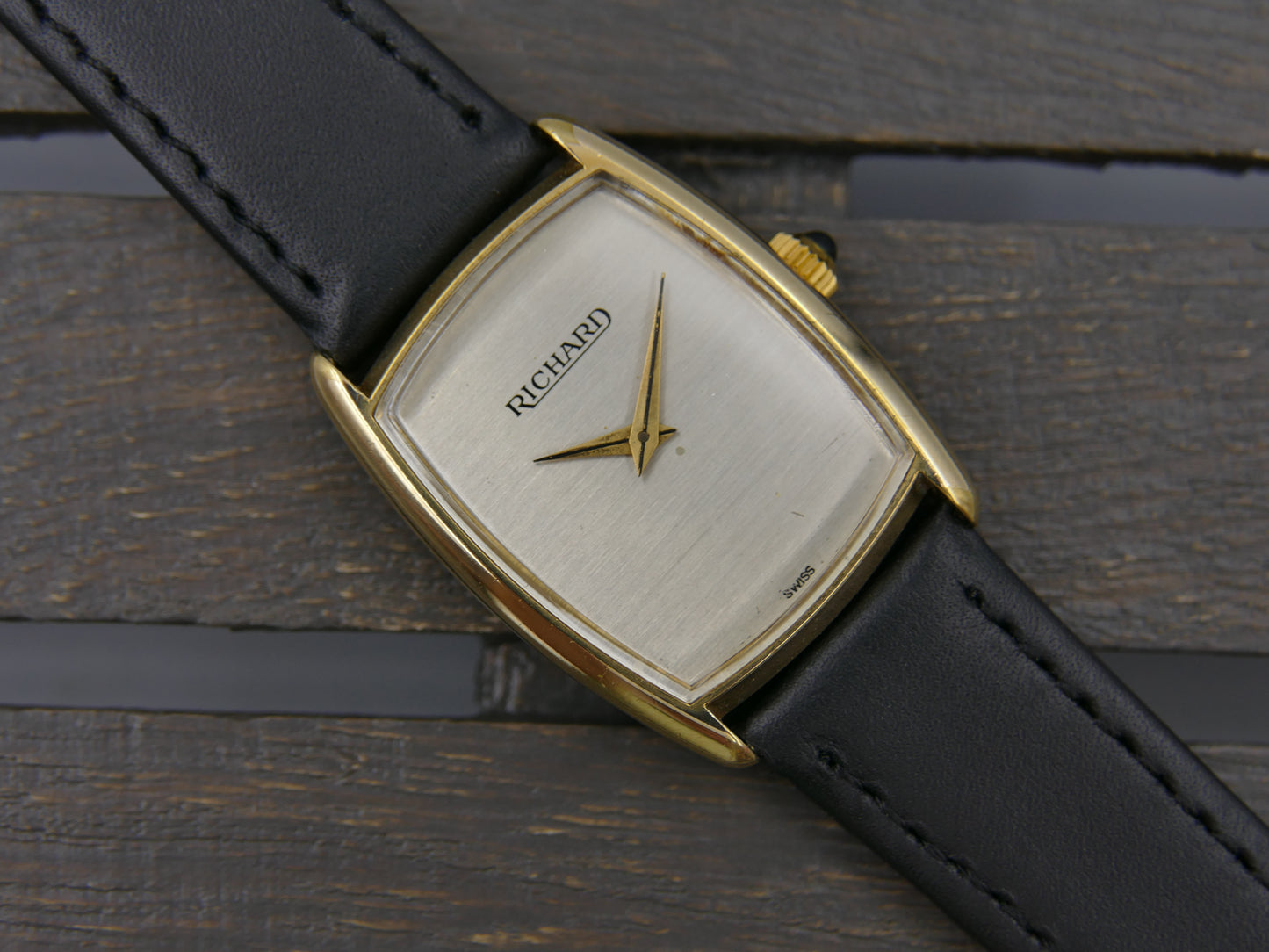 vintage watch Richard ref 440 Tank Tonneau hand wind eta 2512