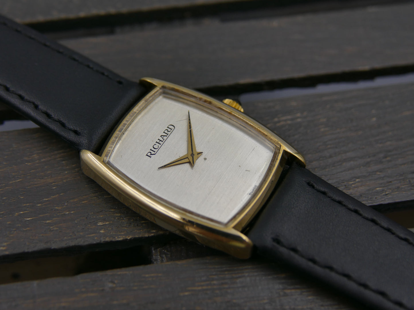 vintage watch Richard ref 440 Tank Tonneau hand wind eta 2512
