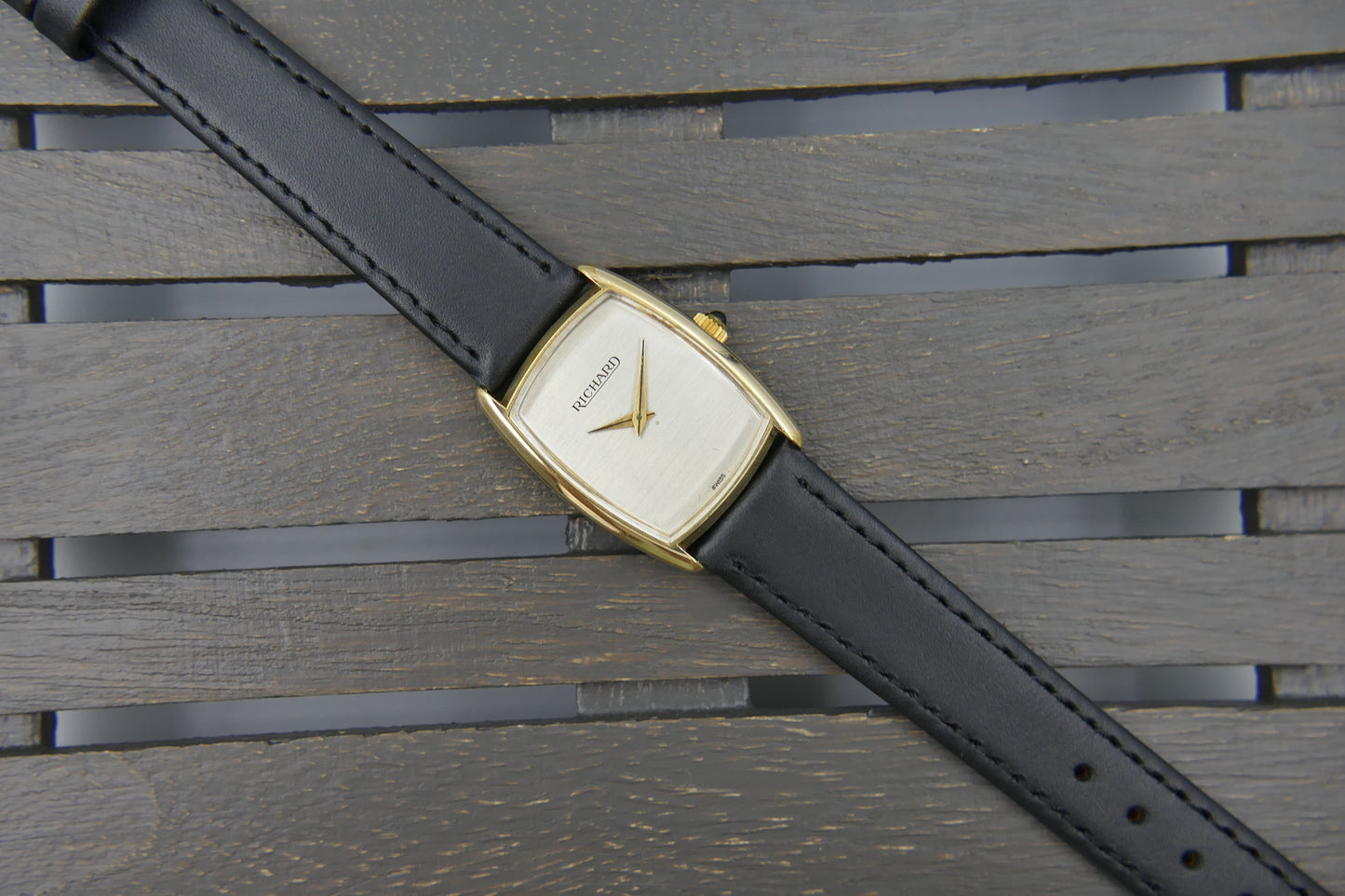 vintage watch Richard ref 440 Tank Tonneau hand wind eta 2512