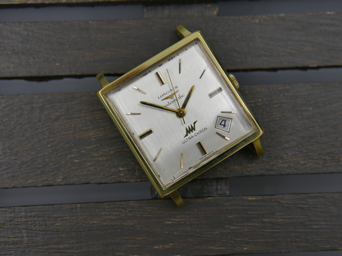 60s vintage watch mens Longines ref 7832 -8 Ultra Chron Automatic 431 Gold Plated square