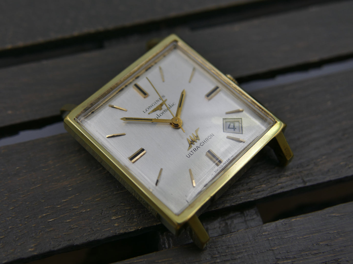 60s vintage watch mens Longines ref 7832 -8 Ultra Chron Automatic 431 Gold Plated square