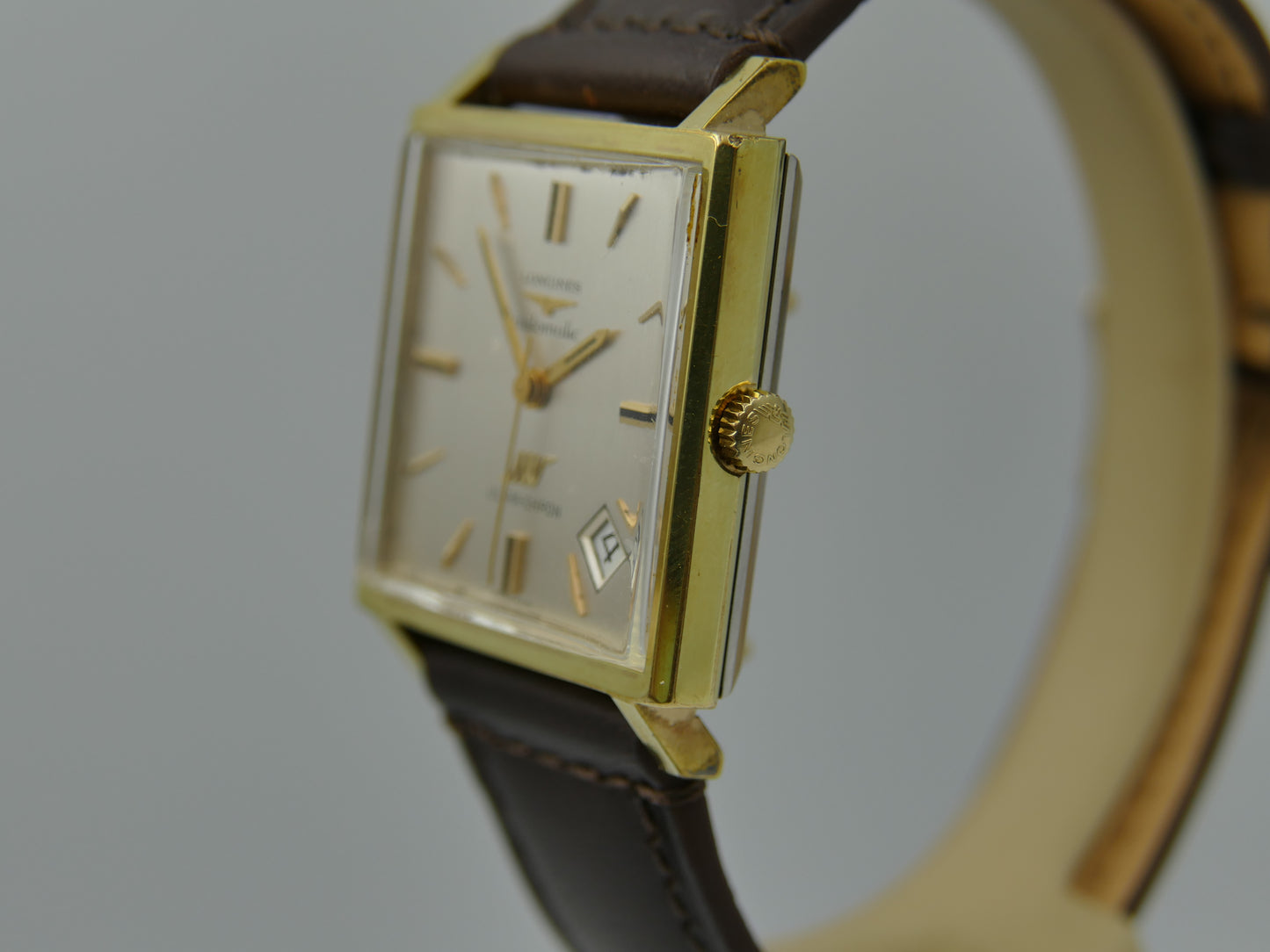 60s vintage watch mens Longines ref 7832 -8 Ultra Chron Automatic 431 Gold Plated square