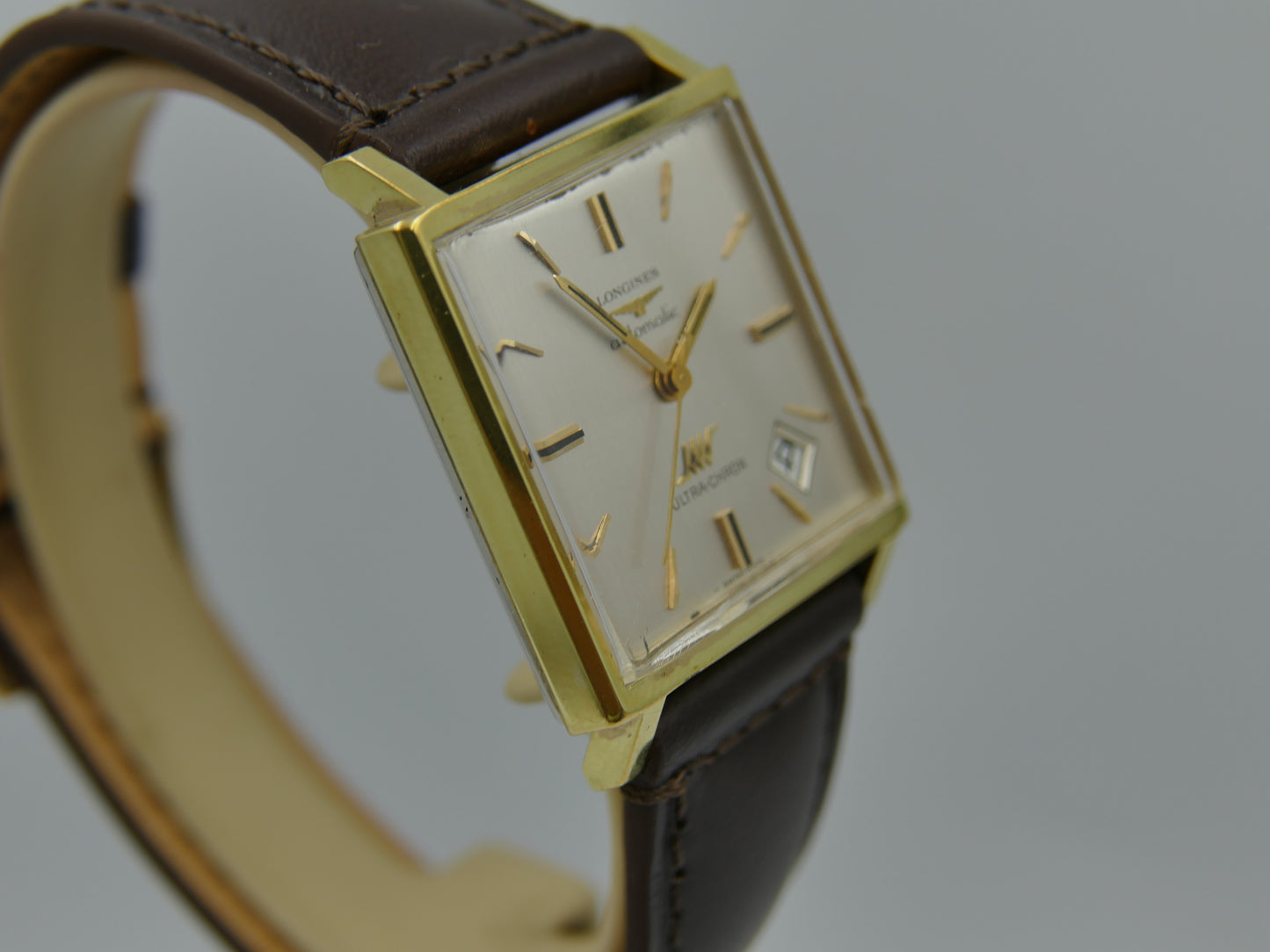 60s vintage watch mens Longines ref 7832 -8 Ultra Chron Automatic 431 Gold Plated square