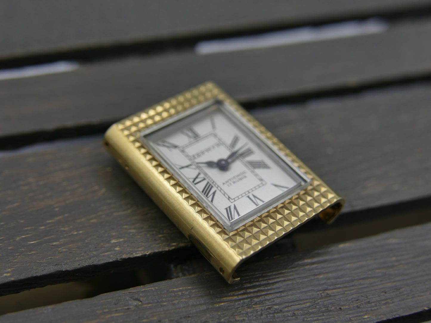 Vintage watch mens Zephyr tank Clous de Paris hobnail hand wind rare