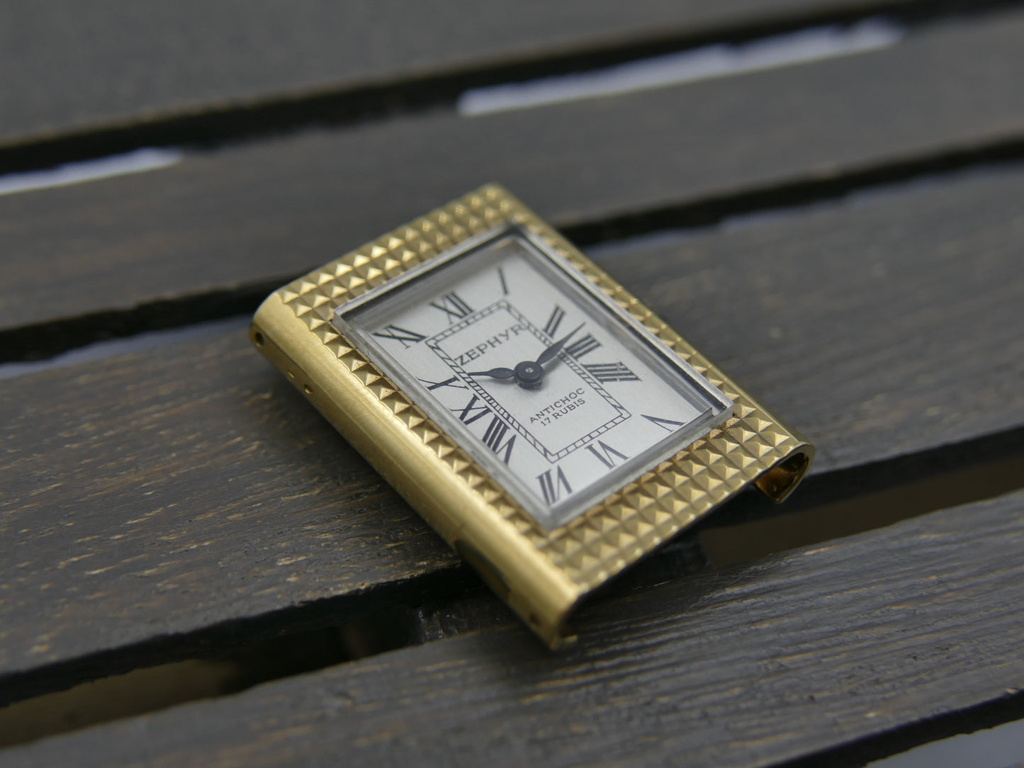 Vintage watch mens Zephyr tank Clous de Paris hobnail hand wind rare
