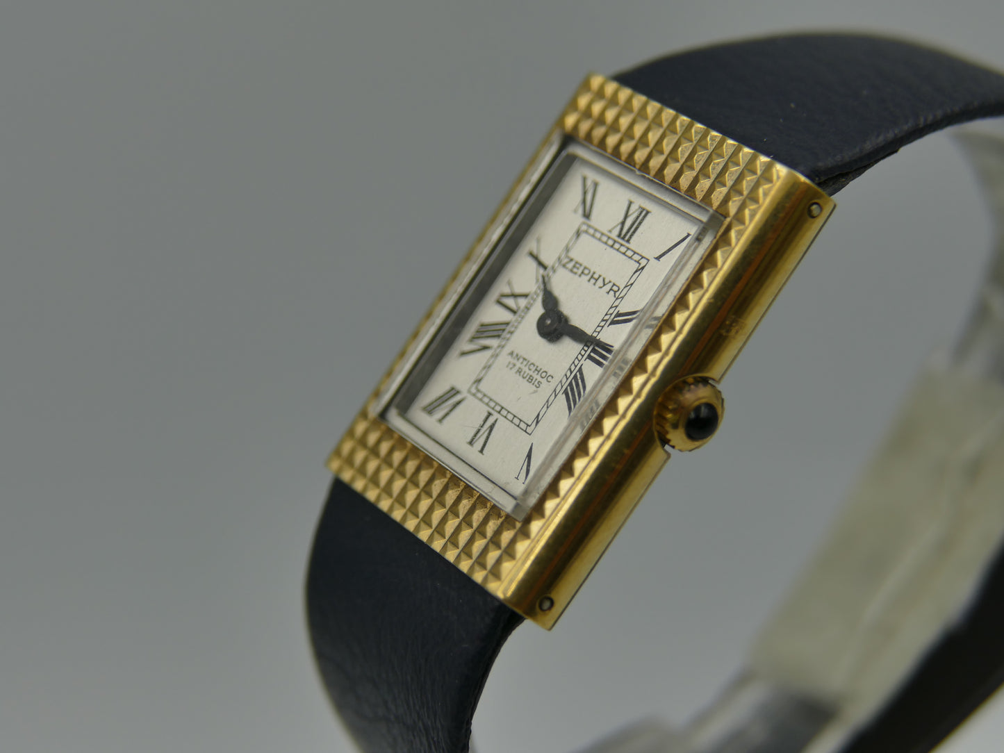 Vintage watch mens Zephyr tank Clous de Paris hobnail hand wind rare