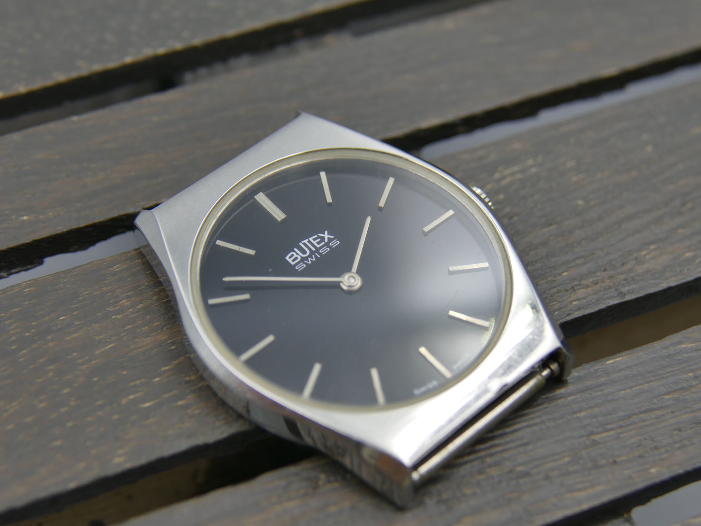 80s vintage watch dress mens Butex BWC swiss hand wind Peseux 7001 slim thin