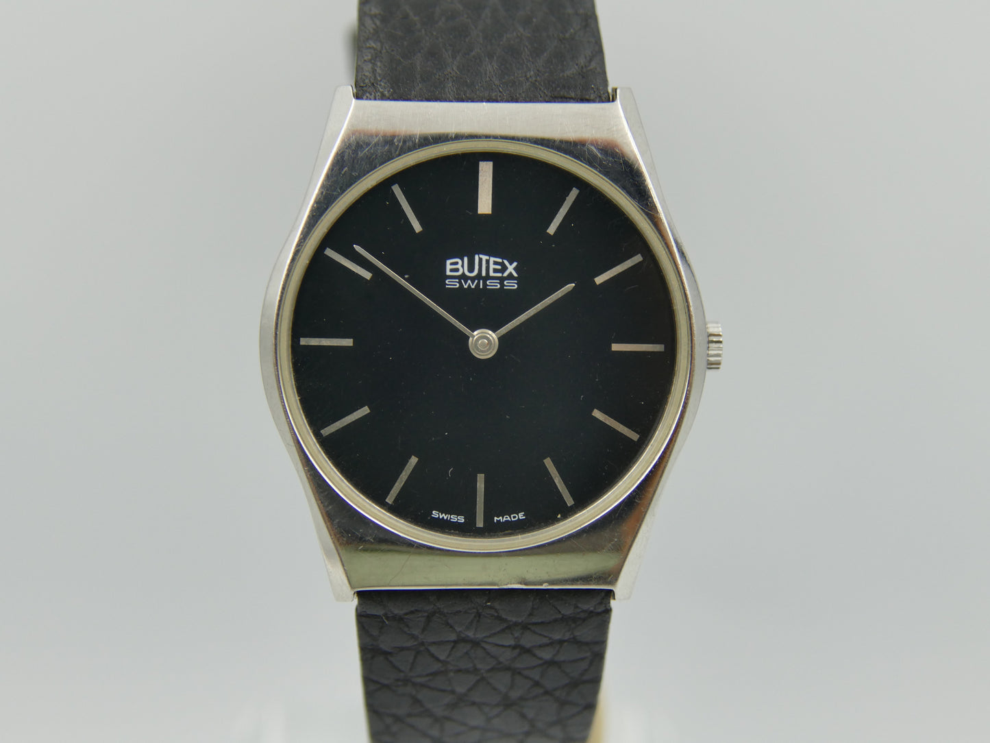 80s vintage watch dress mens Butex BWC swiss hand wind Peseux 7001 slim thin