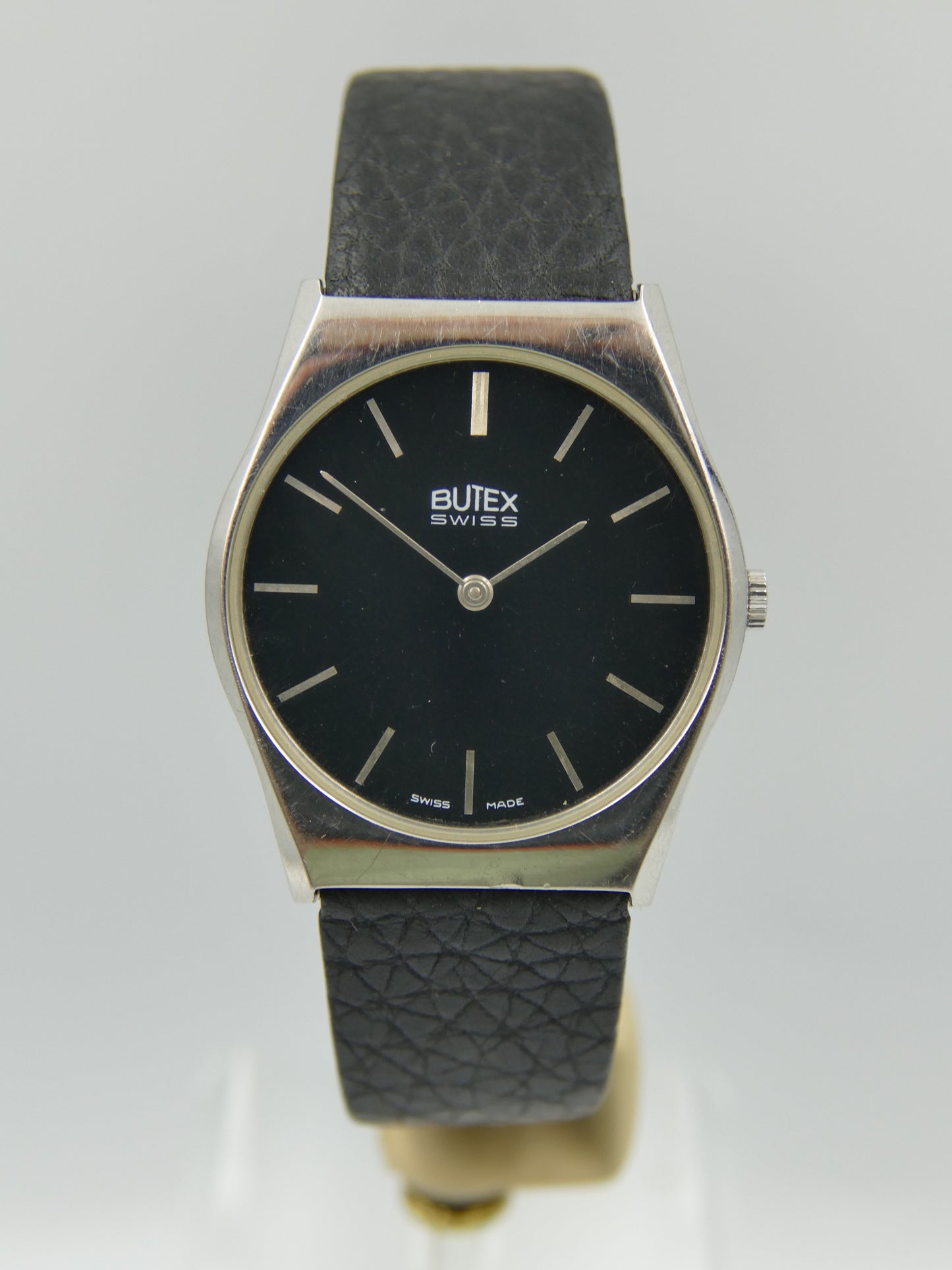 80s vintage watch dress mens Butex BWC swiss hand wind Peseux 7001 slim thin