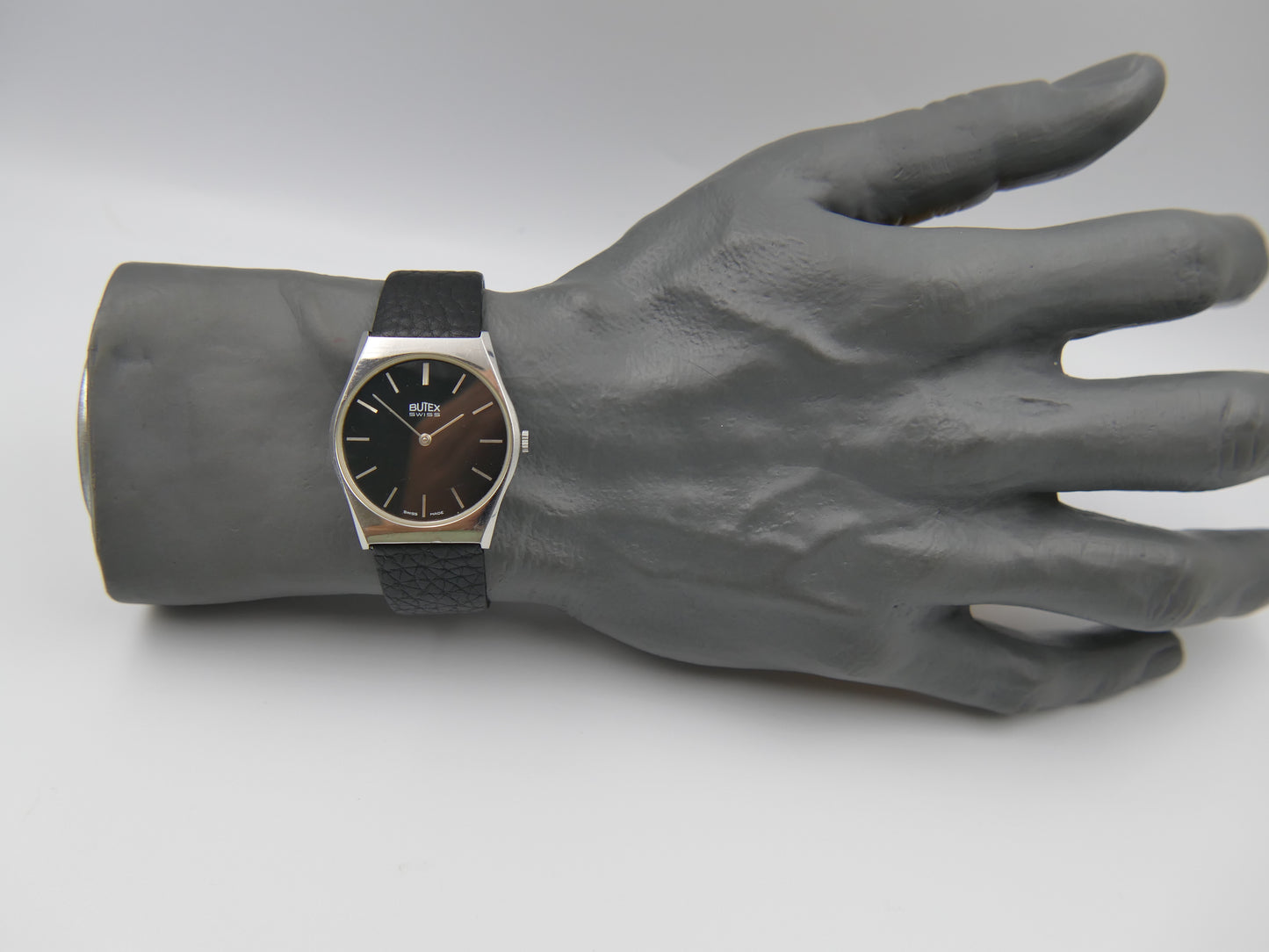 80s vintage watch dress mens Butex BWC swiss hand wind Peseux 7001 slim thin