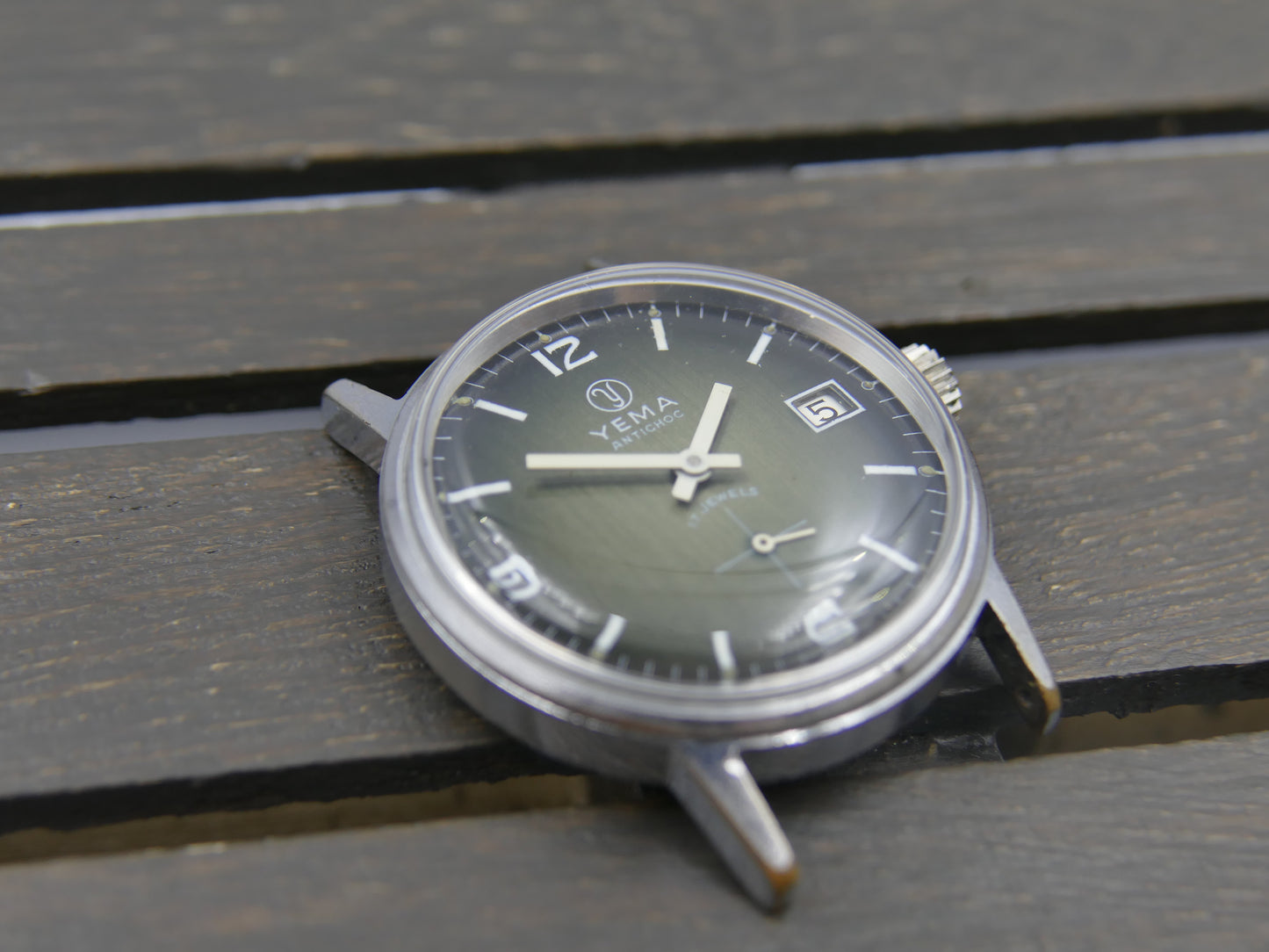 70s vintage watch mens Yema green hand wind Cupillard 233-69