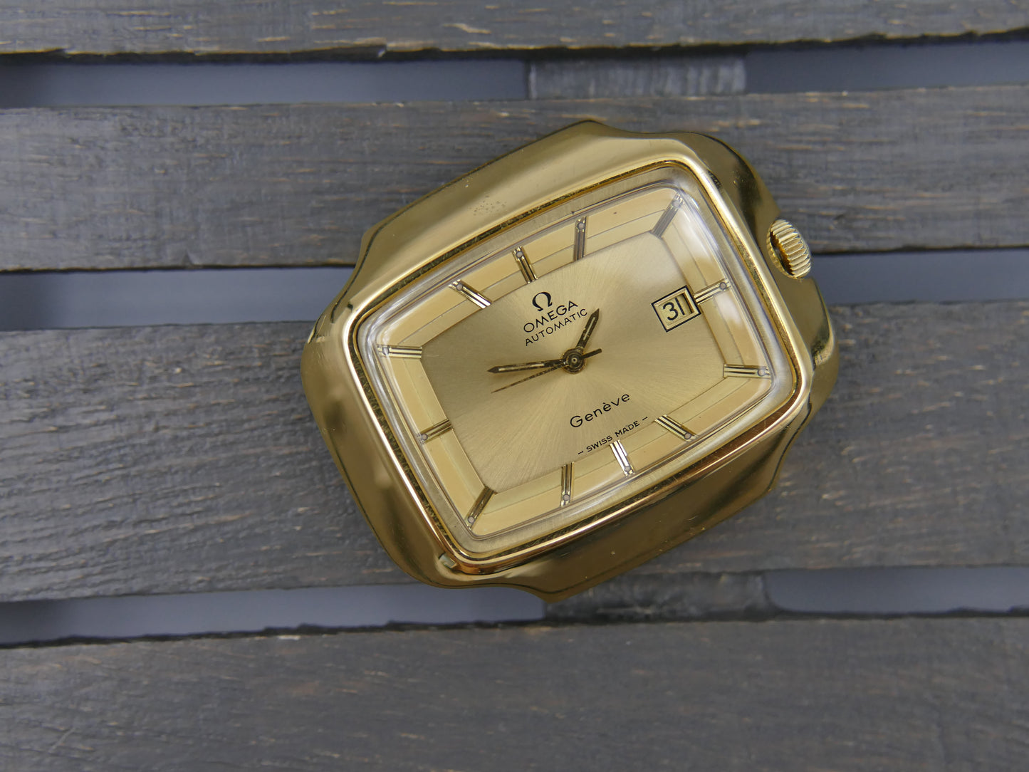 70s vintage watch mens Omega Geneve 166.0123 jumbo TV Automatic Cal.1481 Willy Loertscher