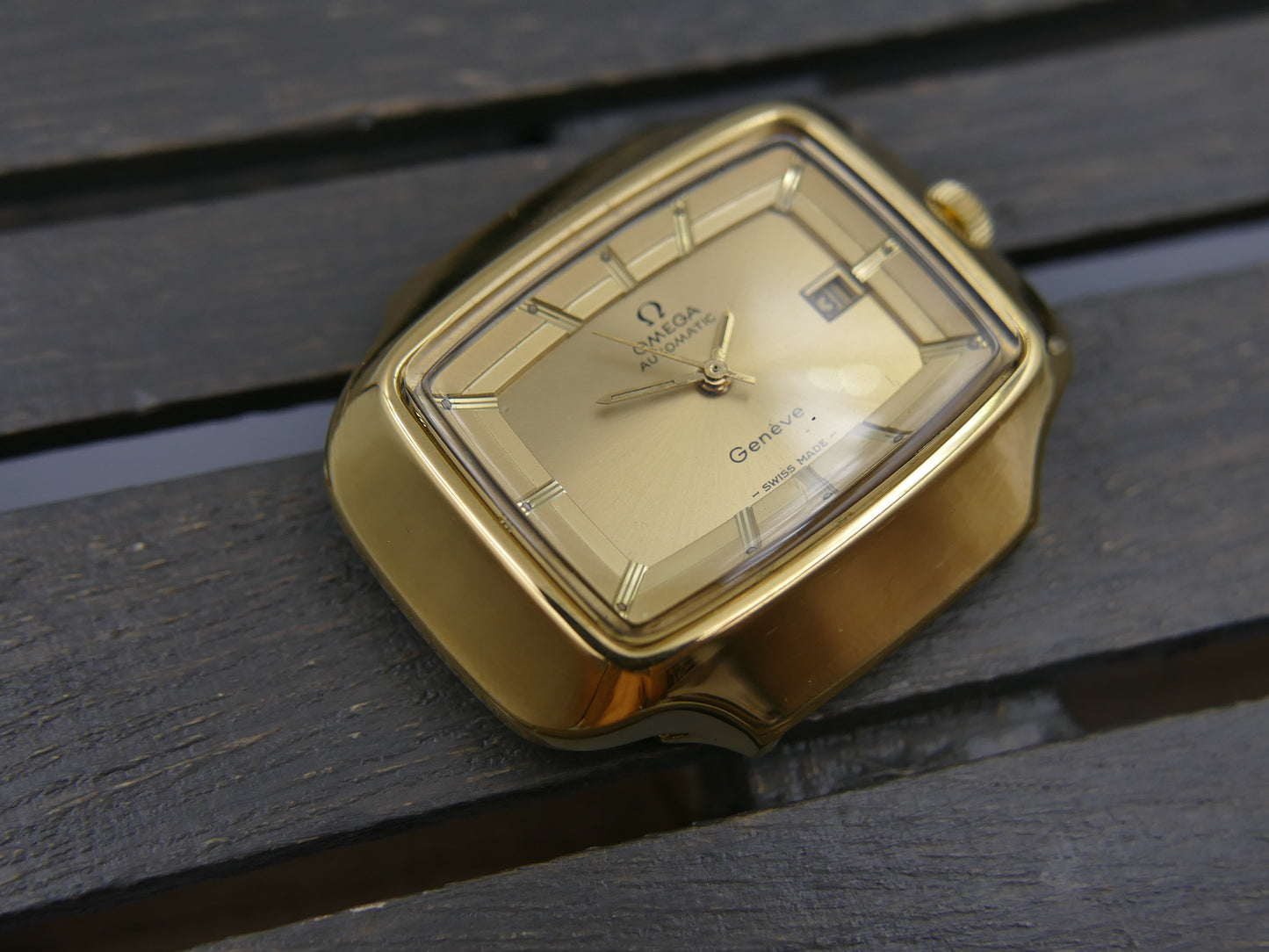 70s vintage watch mens Omega Geneve 166.0123 jumbo TV Automatic Cal.1481 Willy Loertscher