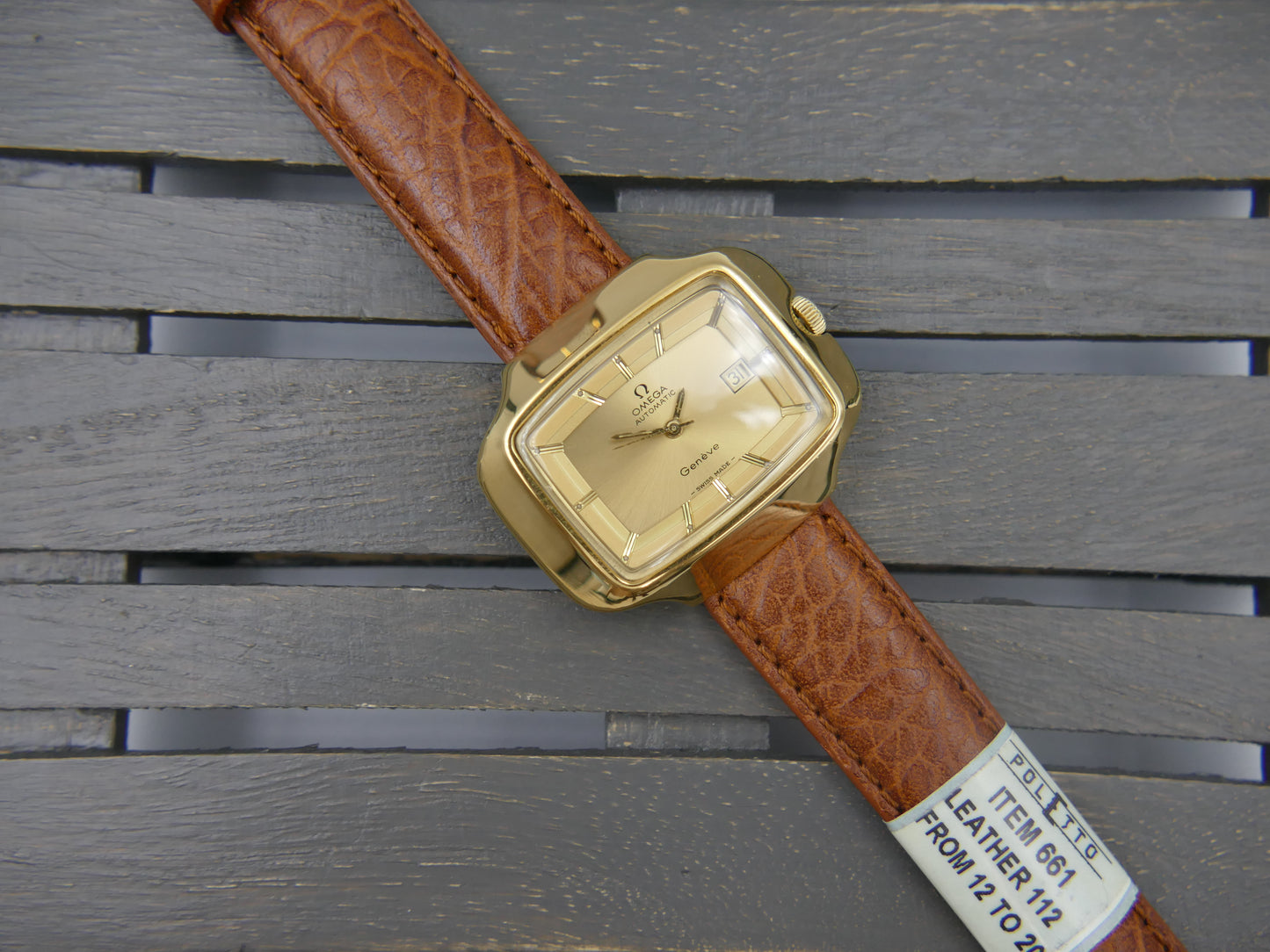 70s vintage watch mens Omega Geneve 166.0123 jumbo TV Automatic Cal.1481 Willy Loertscher