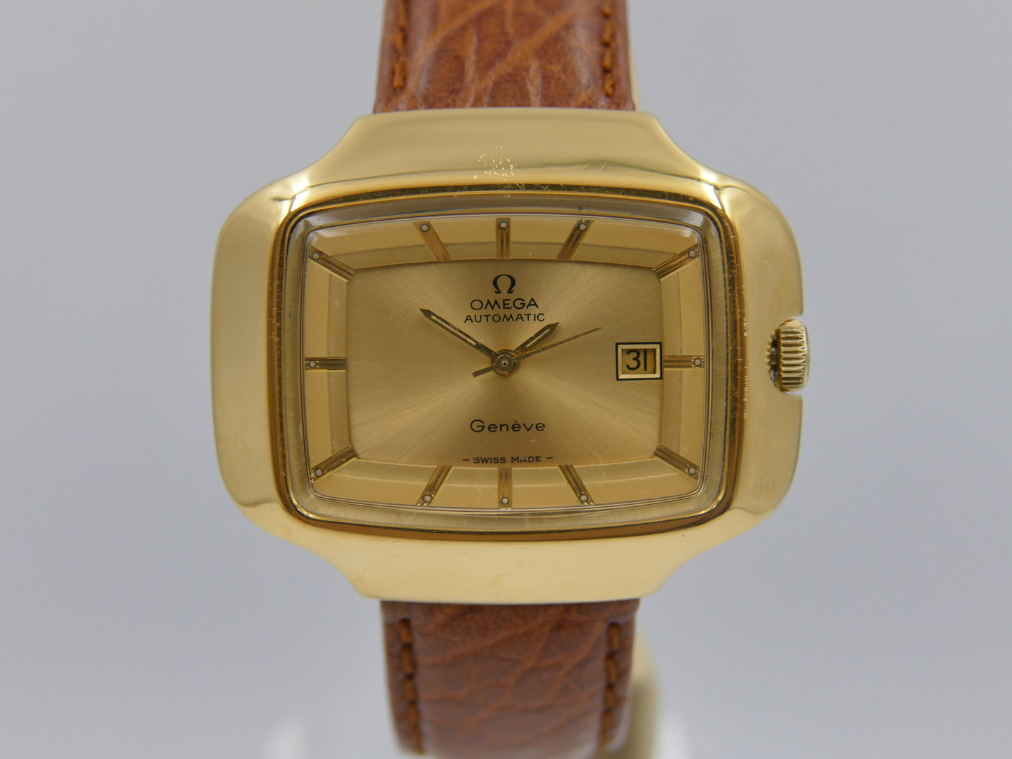 70s vintage watch mens Omega Geneve 166.0123 jumbo TV Automatic Cal.1481 Willy Loertscher