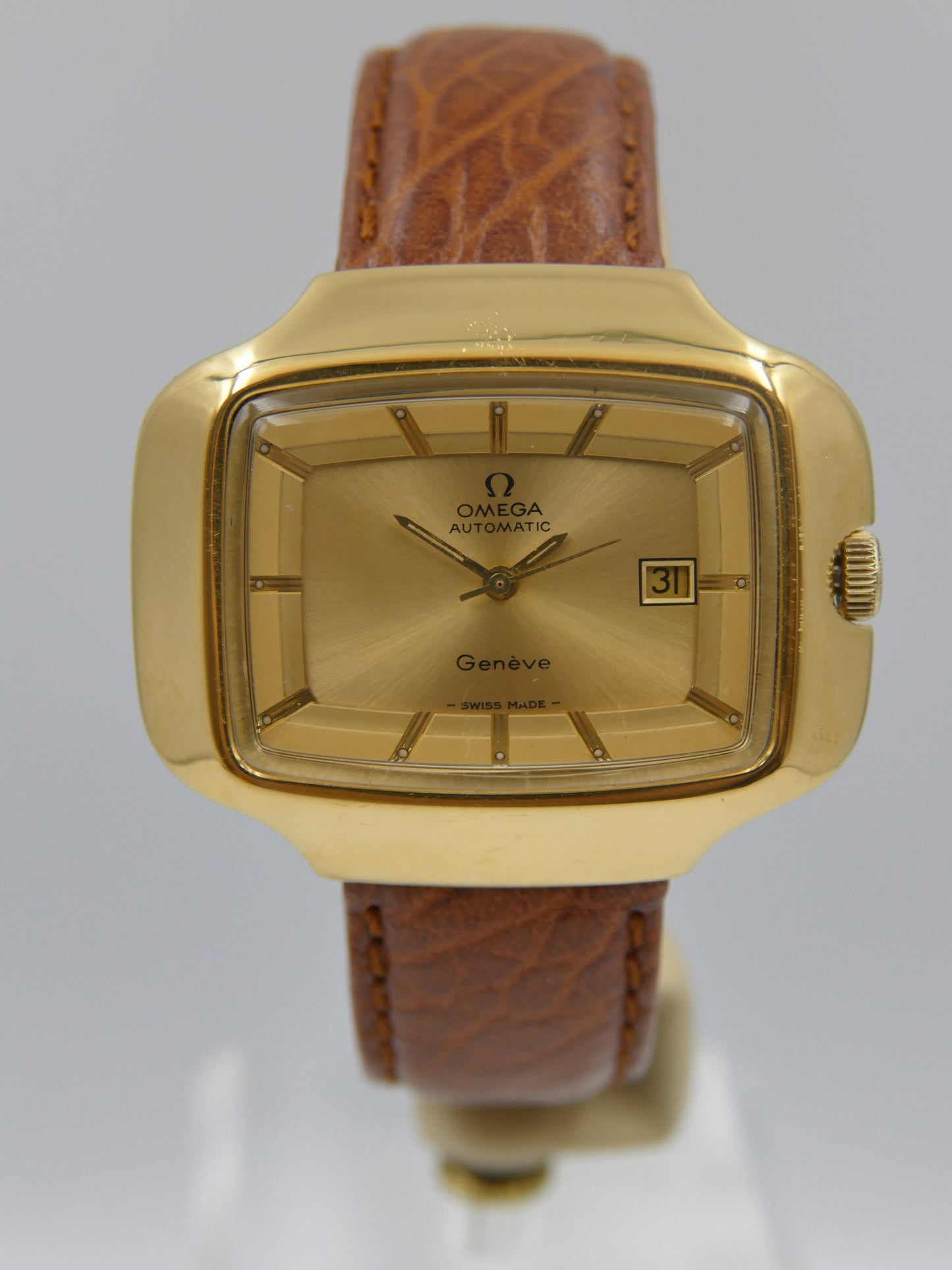 70s vintage watch mens Omega Geneve 166.0123 jumbo TV Automatic Cal.1481 Willy Loertscher