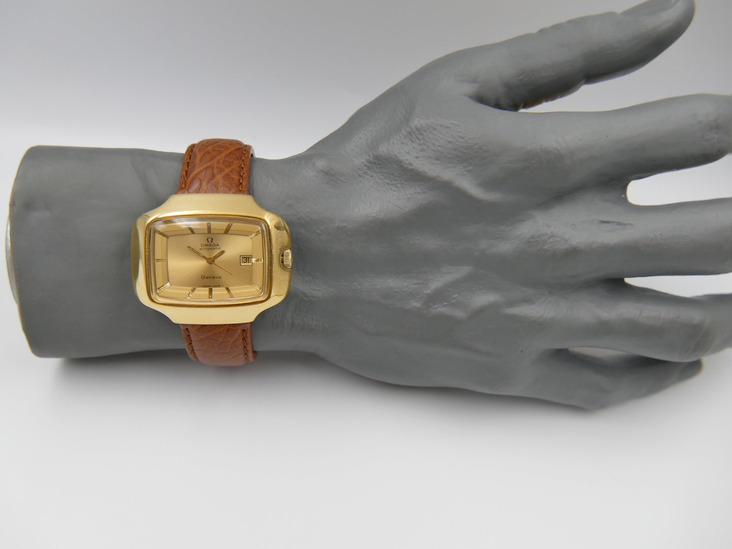 70s vintage watch mens Omega Geneve 166.0123 jumbo TV Automatic Cal.1481 Willy Loertscher