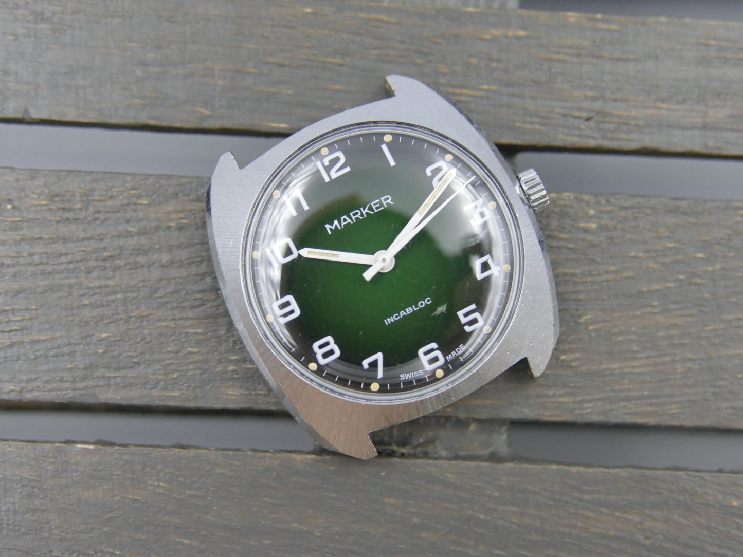 Vintage watch swiss Marker Manual Wind ST 97 Green Fumé Dial serviced