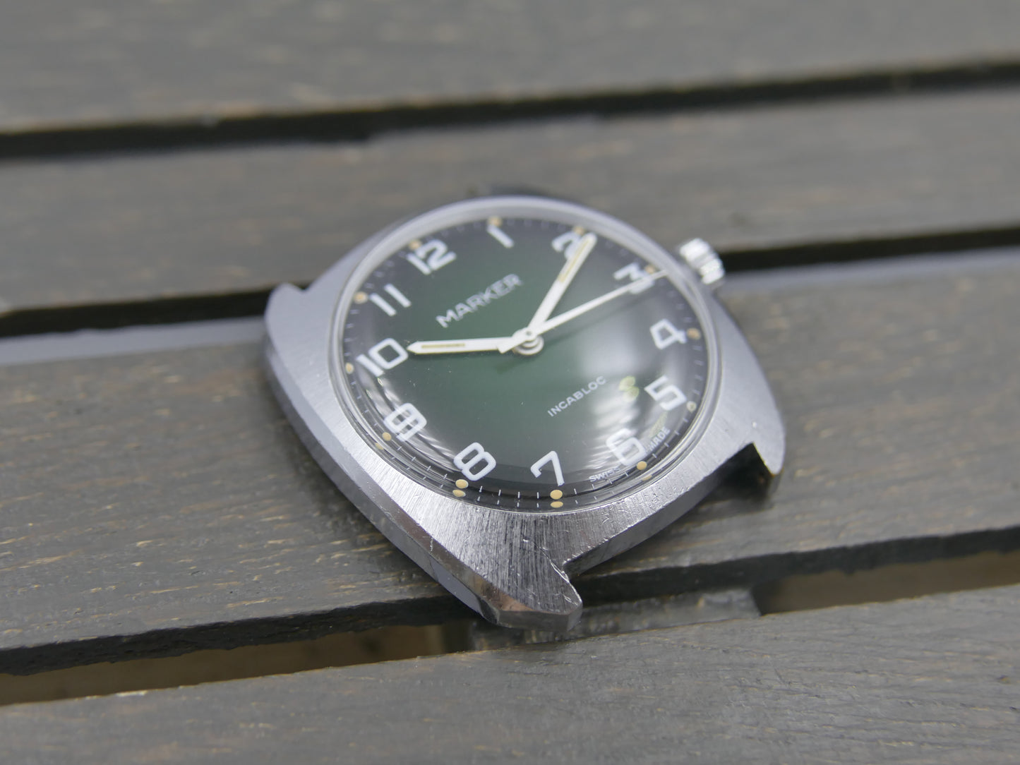 Vintage watch swiss Marker Manual Wind ST 97 Green Fumé Dial serviced