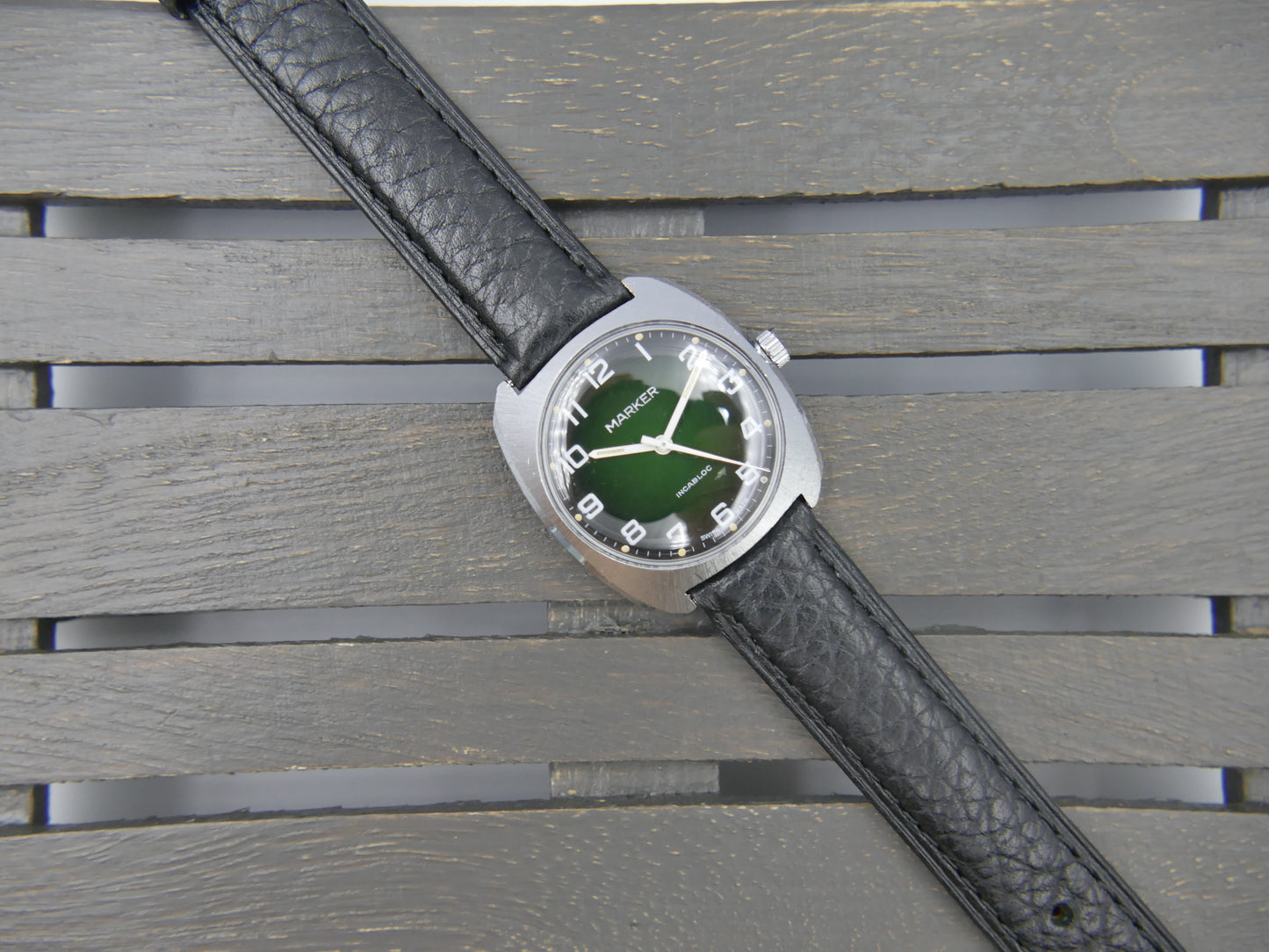 Vintage watch swiss Marker Manual Wind ST 97 Green Fumé Dial serviced