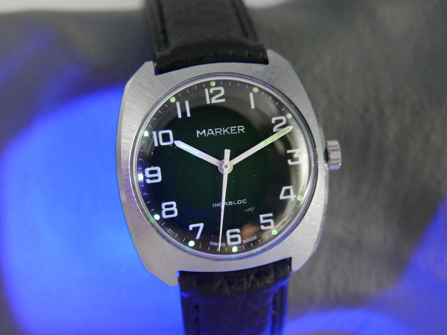 Vintage watch swiss Marker Manual Wind ST 97 Green Fumé Dial serviced