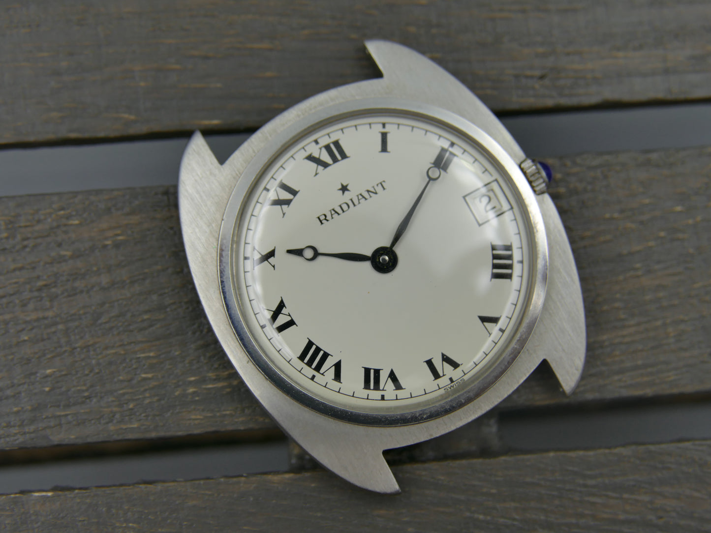 60s vintage watch mens Radiant ref 2608 Ultra-Thin hand wind Peseux NOS