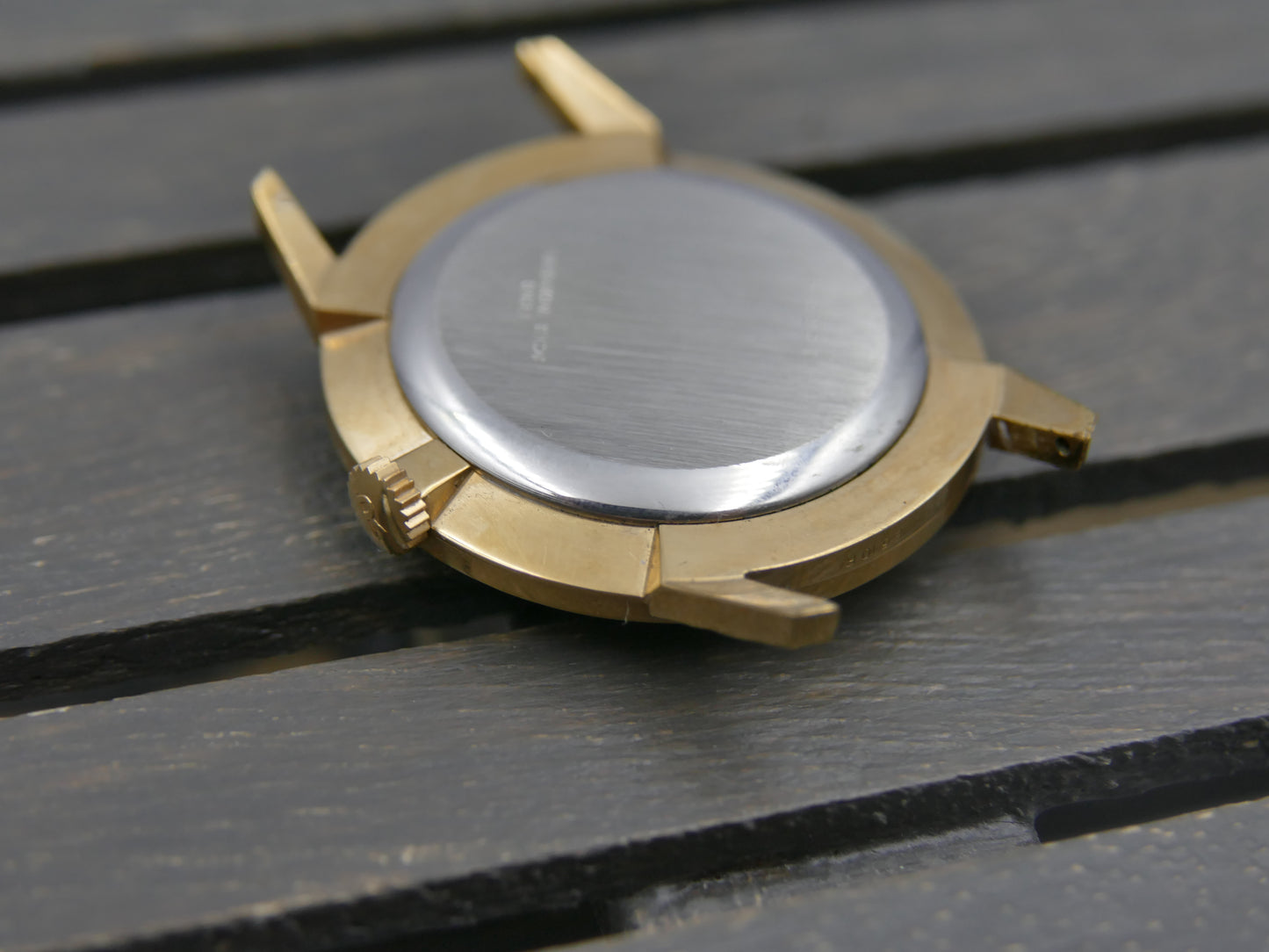 60s vintage watch mens dress Radiant Ultra-Thin hand wind Peseux 320 NOS Gold PL Textured Bezel