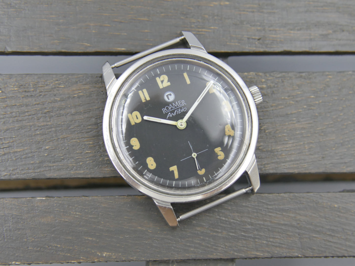 60s vintage watch mens Roamer Anfibio ref. 424-1120.008 military style