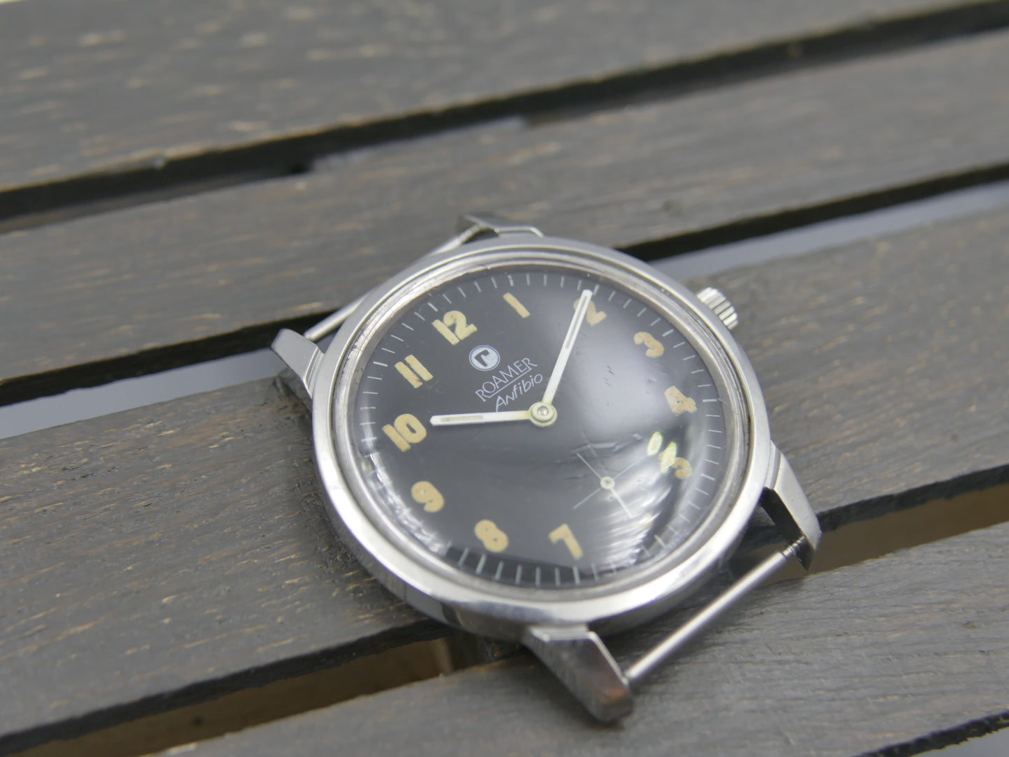 60s vintage watch mens Roamer Anfibio ref. 424-1120.008 military style
