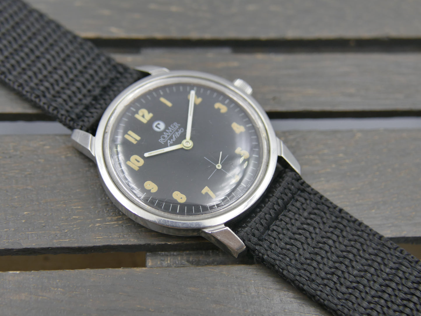 60s vintage watch mens Roamer Anfibio ref. 424-1120.008 military style