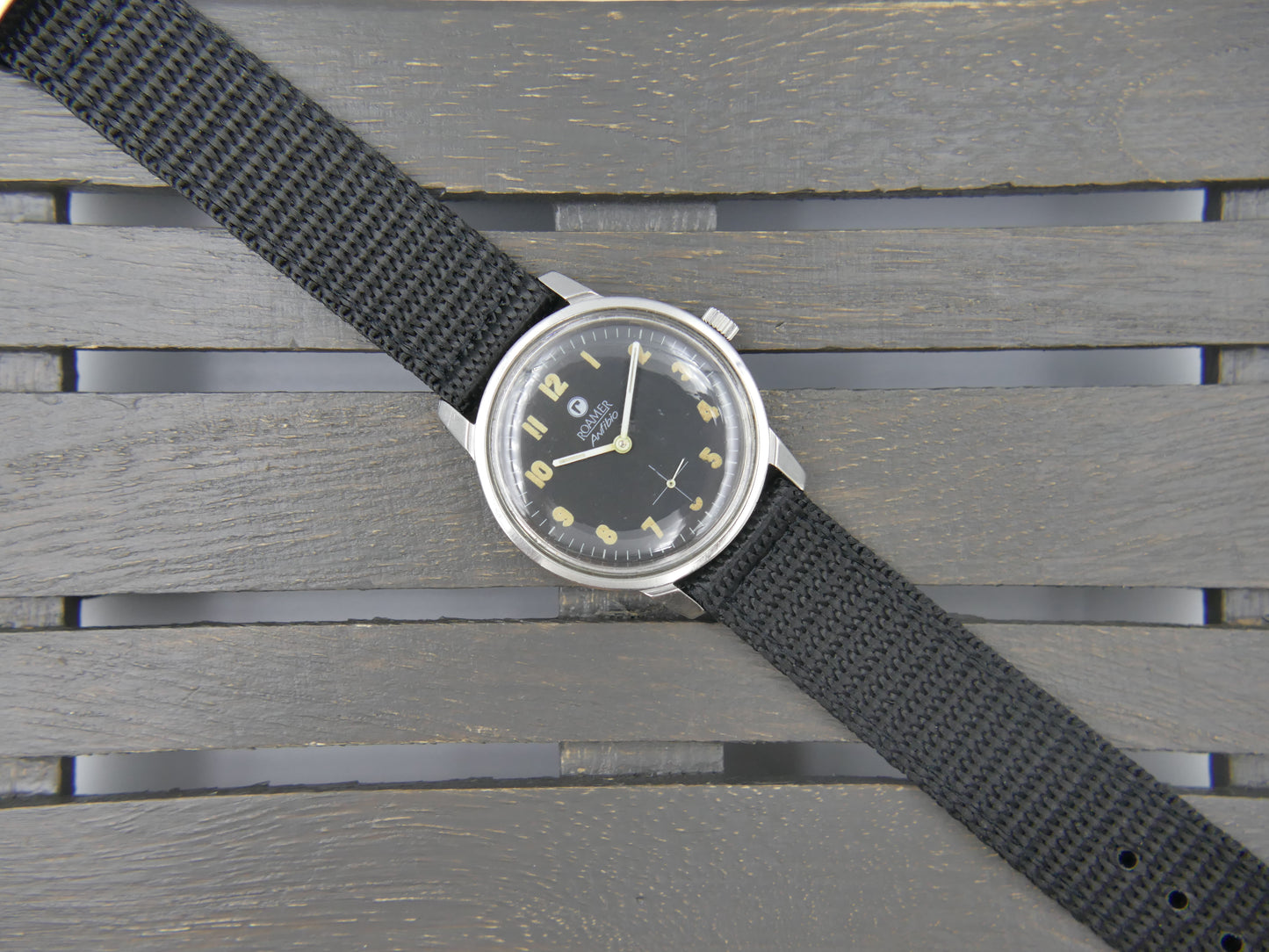 60s vintage watch mens Roamer Anfibio ref. 424-1120.008 military style